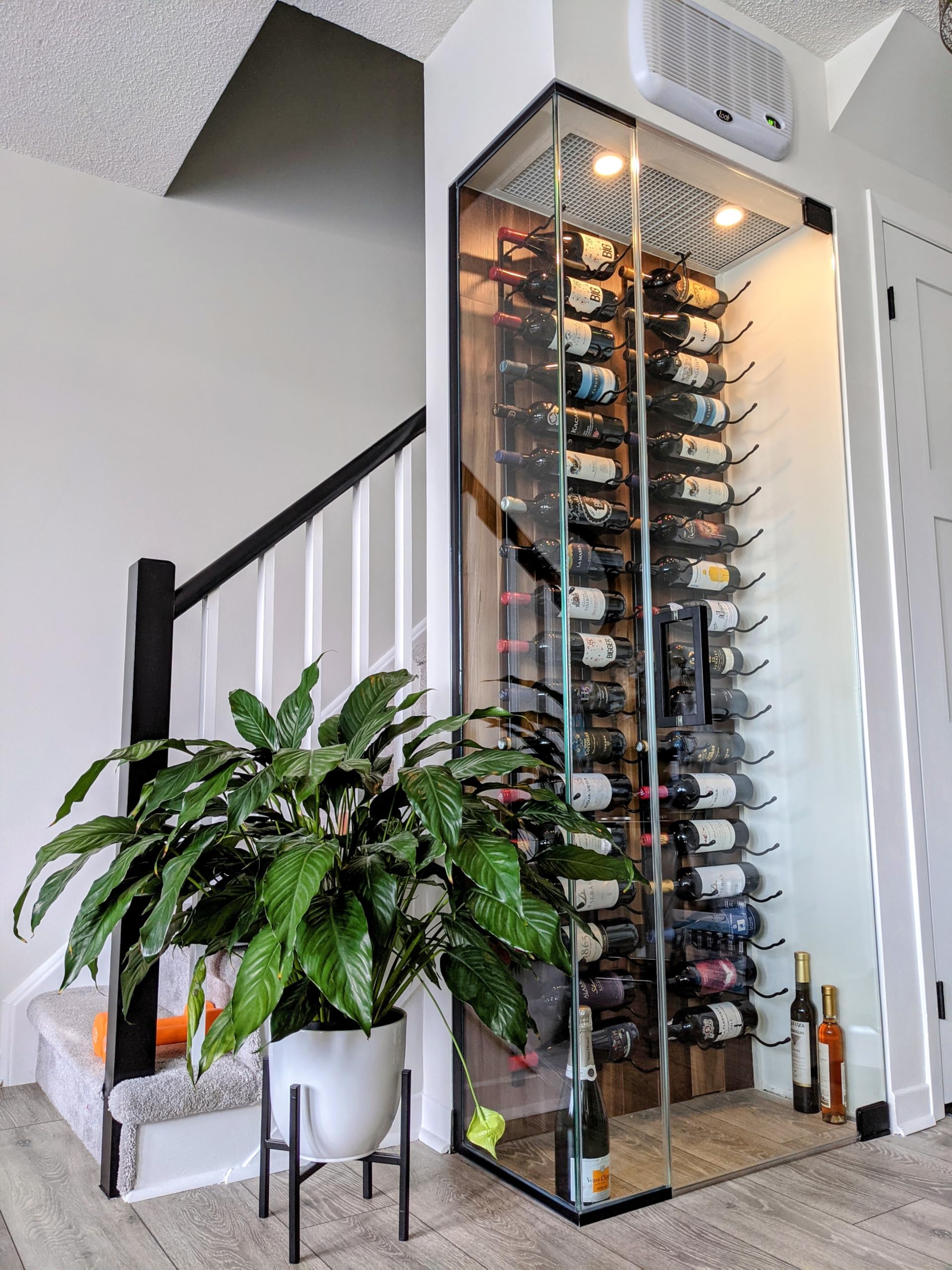 Premium W Series Pro 6-Bottle Wall Mounted Wine Rack - Double Depth Metal Wine Storage Shelf - Modern Space Saving Design Holds 36 Bottles (Matte Black) - Perfect for Home Bars, Kitchen Storage & Wine Cellar Organization