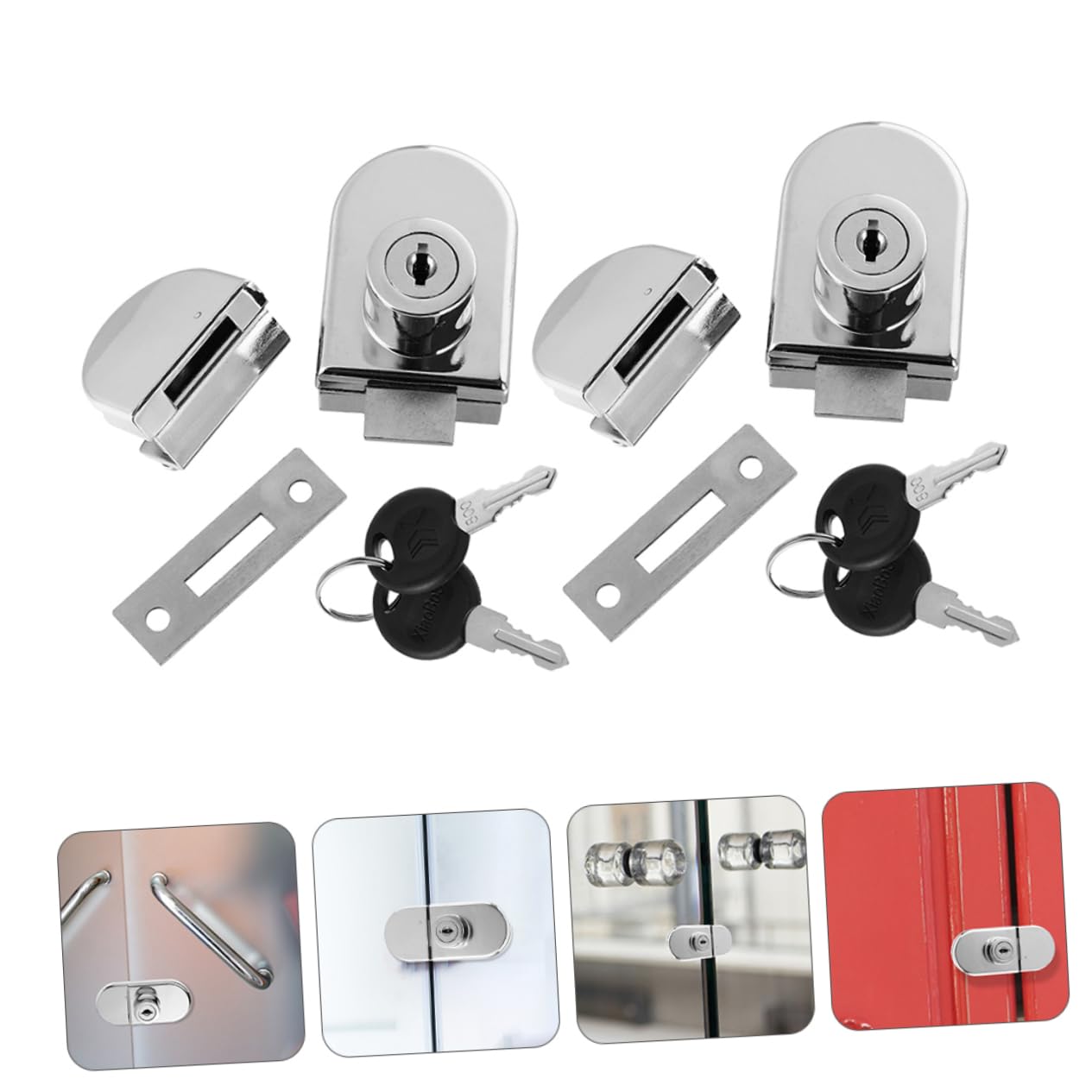 10 Sets Sliding Glass Cabinet Door Lock - Zinc Alloy Anti-Reverse Safety Lock for Display Cases & Showcases | Secure Home, Retail & Office Storage Solutions