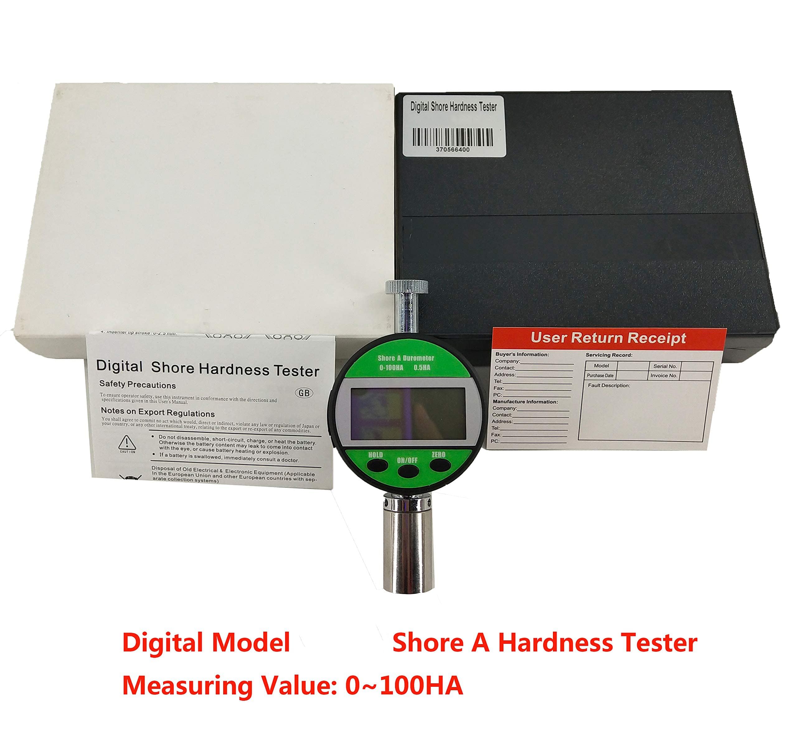 Digital Shore A Hardness Tester - Portable Durometer for Rubber, Plastic, Leather & Wax | Accurate Material Hardness Measurement Tool for Industrial & Laboratory Use