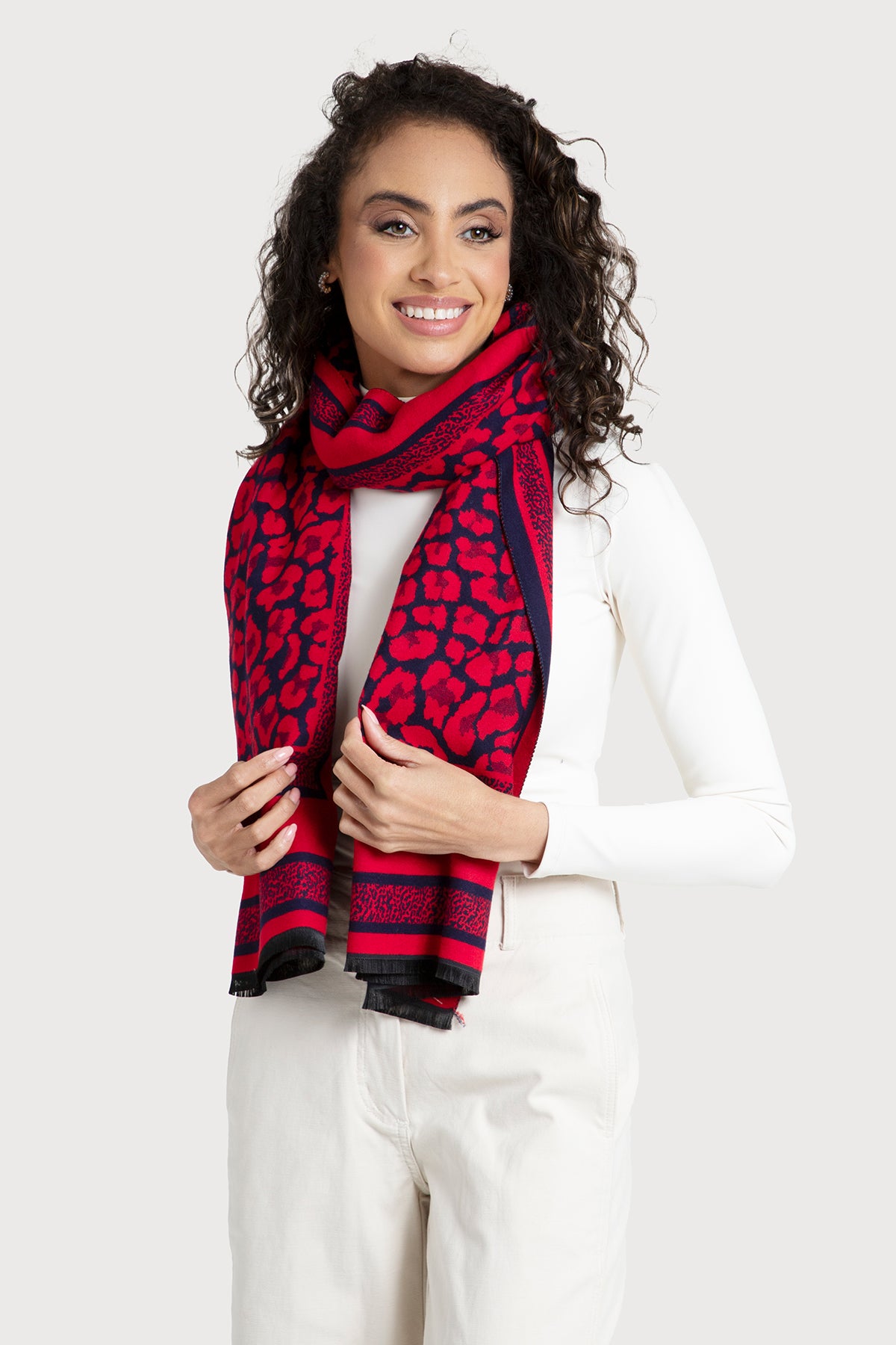 Reversible Leopard Print Scarf - Soft Winter Fashion Accessory for Women - Perfect for Cold Weather, Office Wear & Holiday Outfits