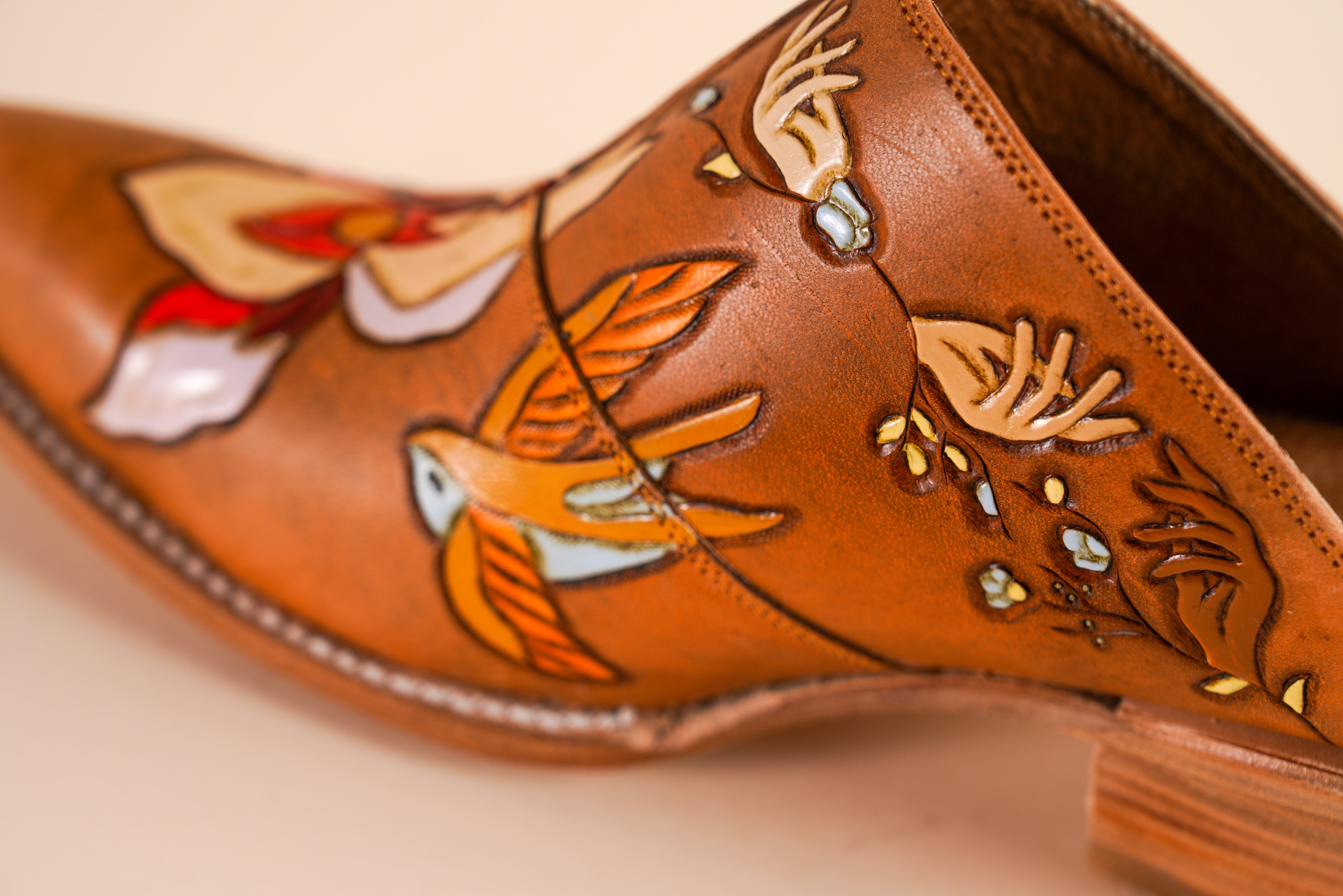 Bans Off Our Bodies Doodle Mule Slippers in Caramel - Comfortable House Shoes for Women, Perfect for Relaxing at Home or Lounging