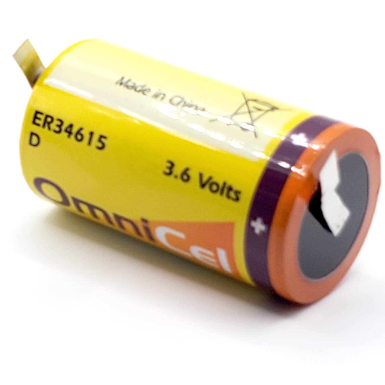 ER34615 3.6V 19Ah D High Energy Lithium Battery with Tabs - For Automatic Meter Systems, Signal Lamps, Computer RAM, CMOS Circuits, Radio Communication & More | Long-Lasting Power for Industrial & Electronic Devices