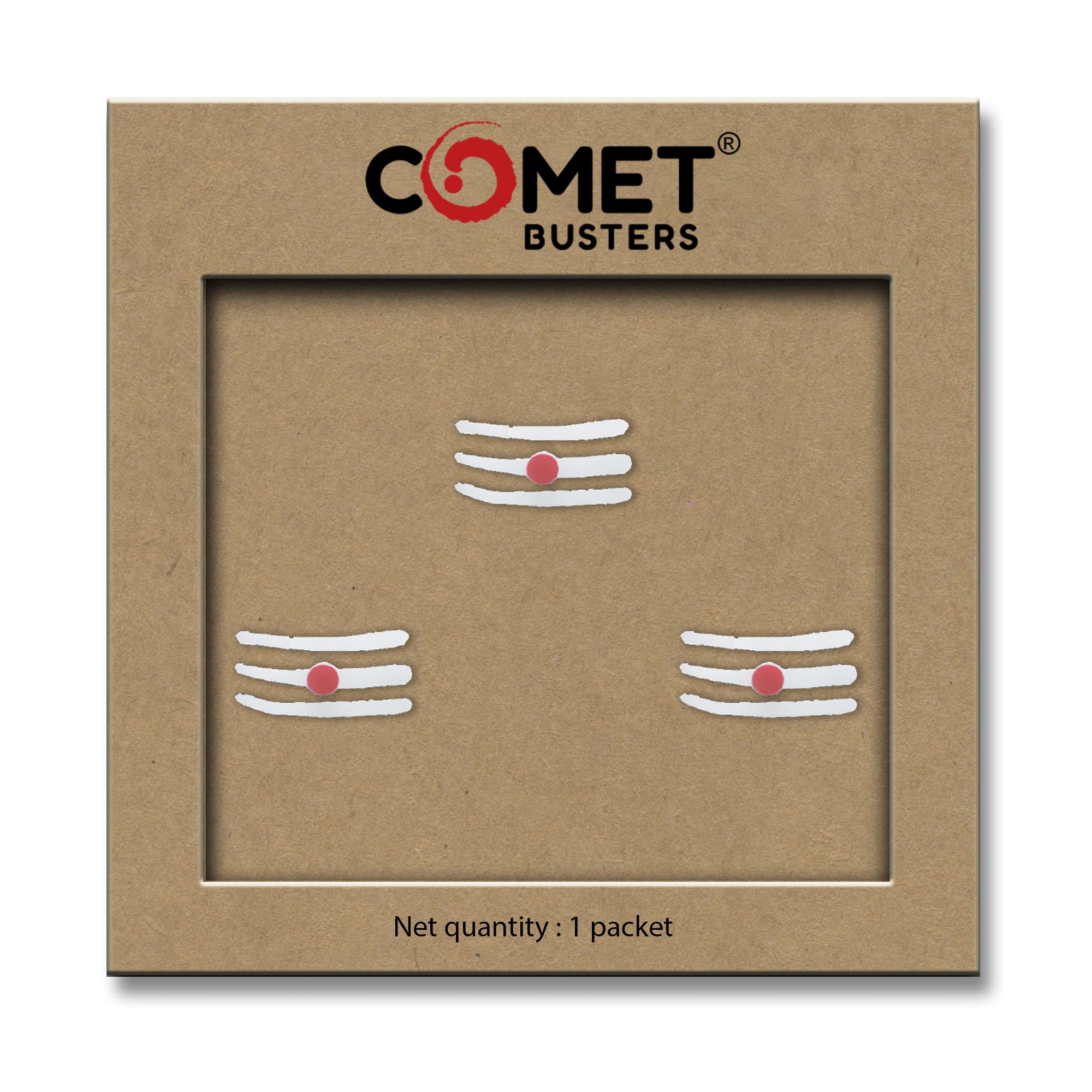 Comet Busters Traditional White & Red Bindis (BV1280) - Indian Forehead Stickers for Festivals, Weddings & Cultural Events