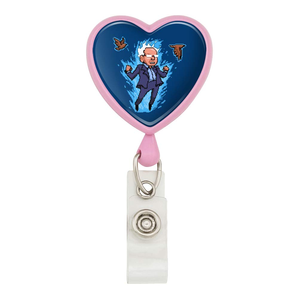 Pixel Super Bernie Sanders Lanyard - Retractable ID Badge Holder for Work & Events