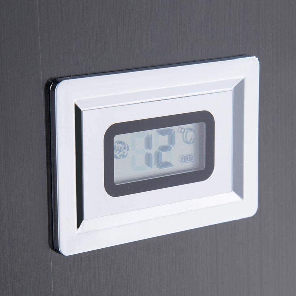 Stainless Steel Shower Panel System with LCD Display, Thermostat & 6 Water Modes - Modern Black Bathroom Upgrade for Spa-Like Experience