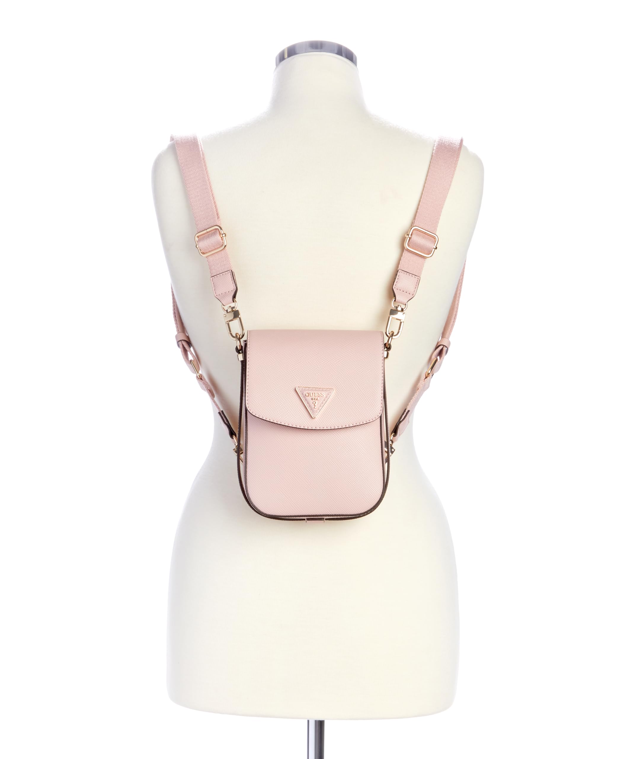 GUESS Brynlee Mini Convertible Backpack for Women - Stylish Blush Pink Crossbody Bag, Fashionable Daypack for Travel, Work & School