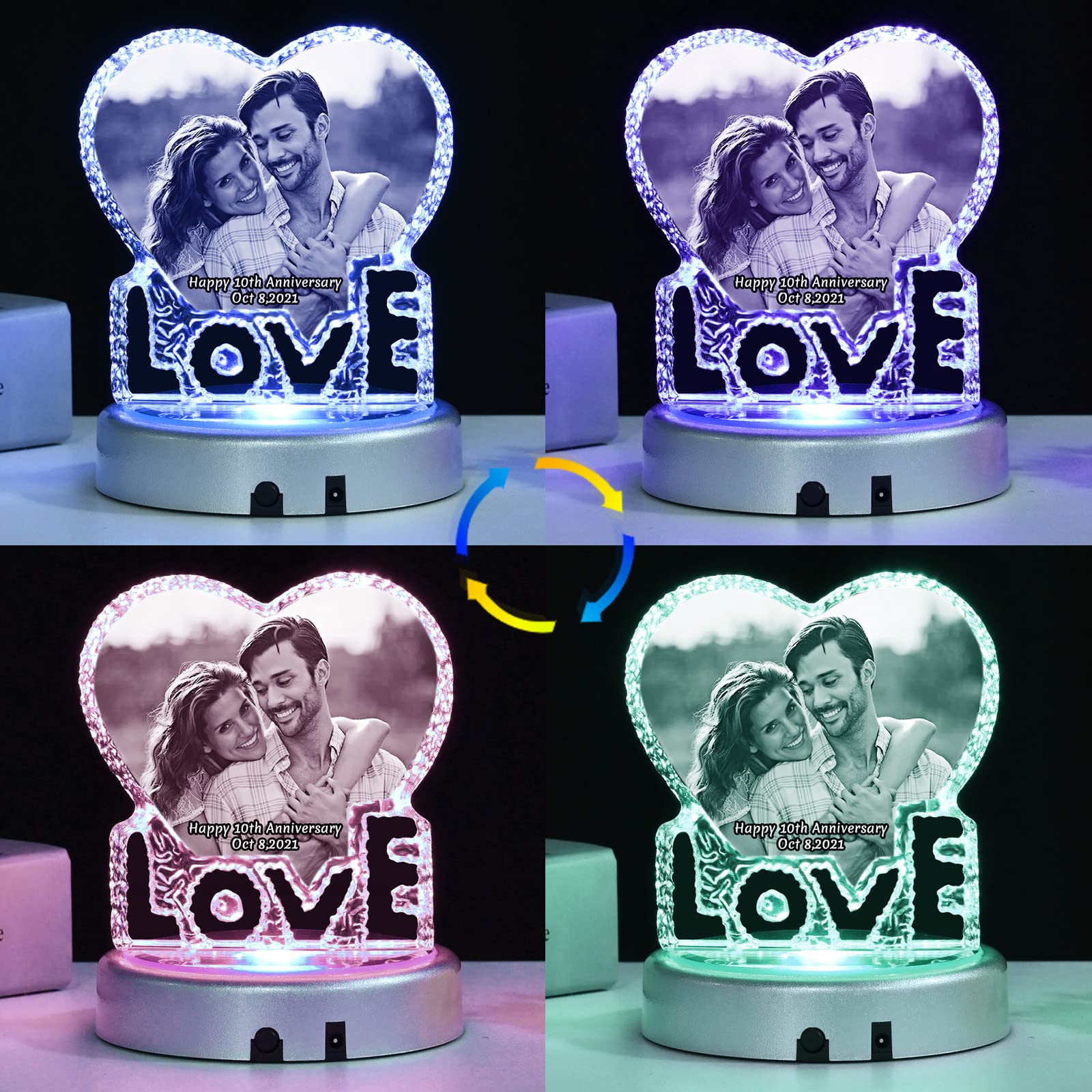 Personalized Anniversary & Wedding Gifts for Couples - Custom Engraved Romantic Presents for Wife, Husband, Mom & Dad - Perfect for Valentine's Day, Birthday & Special Occasions