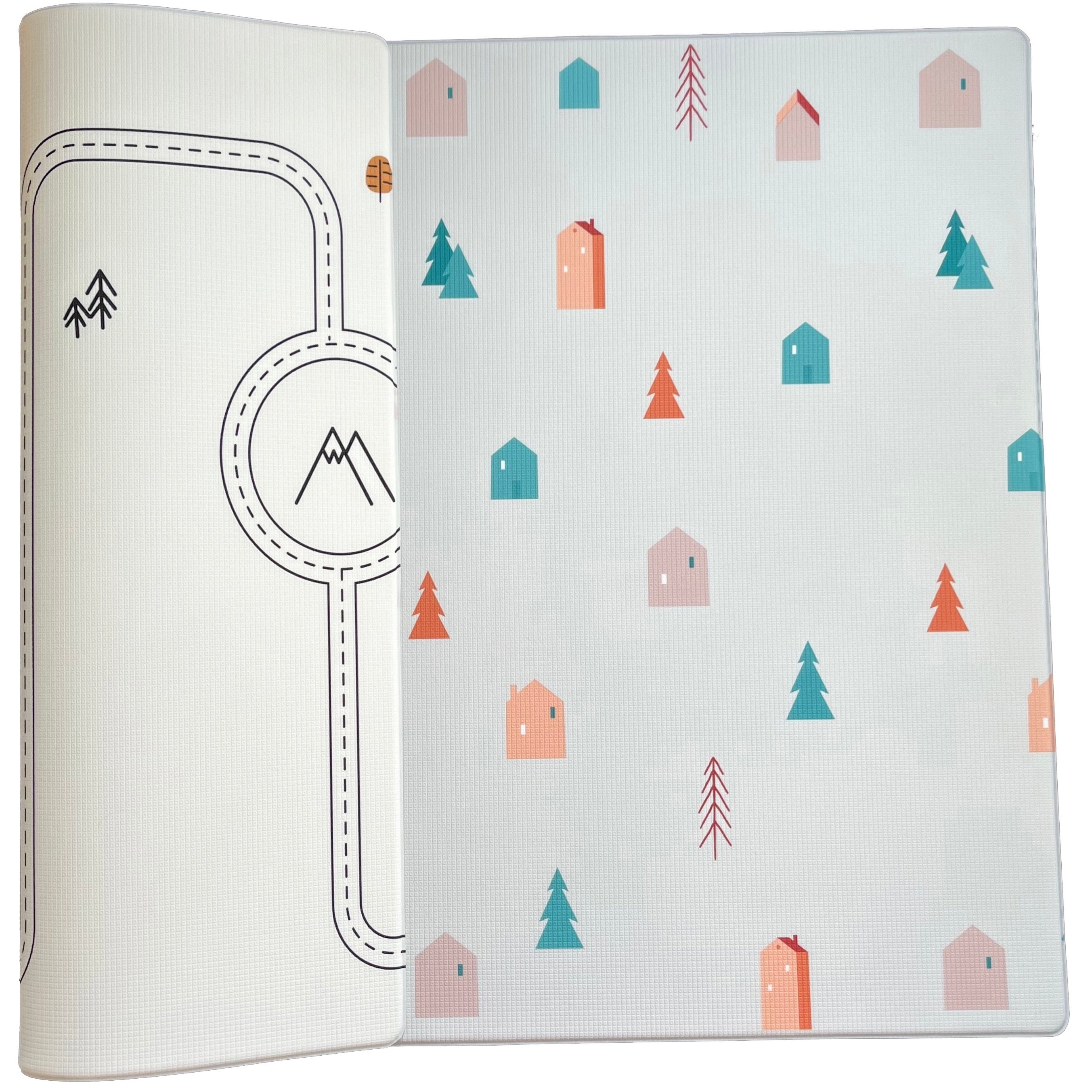 Ofie Play Mat - Boho Town & Country Road Nordic Design Non-Toxic Baby Playmat for Floor Activities, Tummy Time, and Nursery Decor
