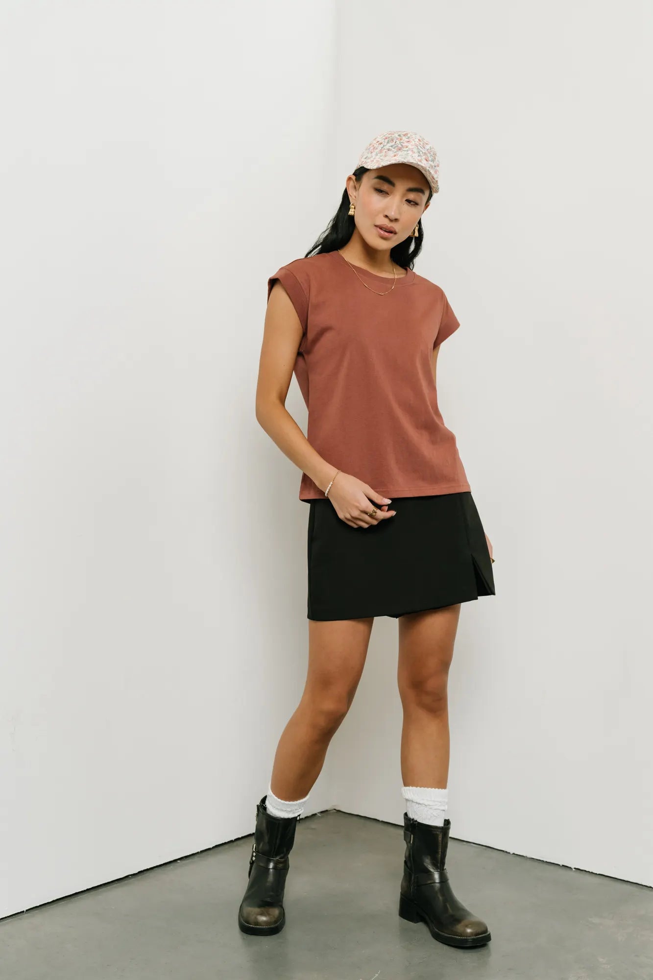 Arlo Top in Brick - Stylish Women's Casual Blouse for Everyday Wear | Perfect for Office, Outings & Date Nights