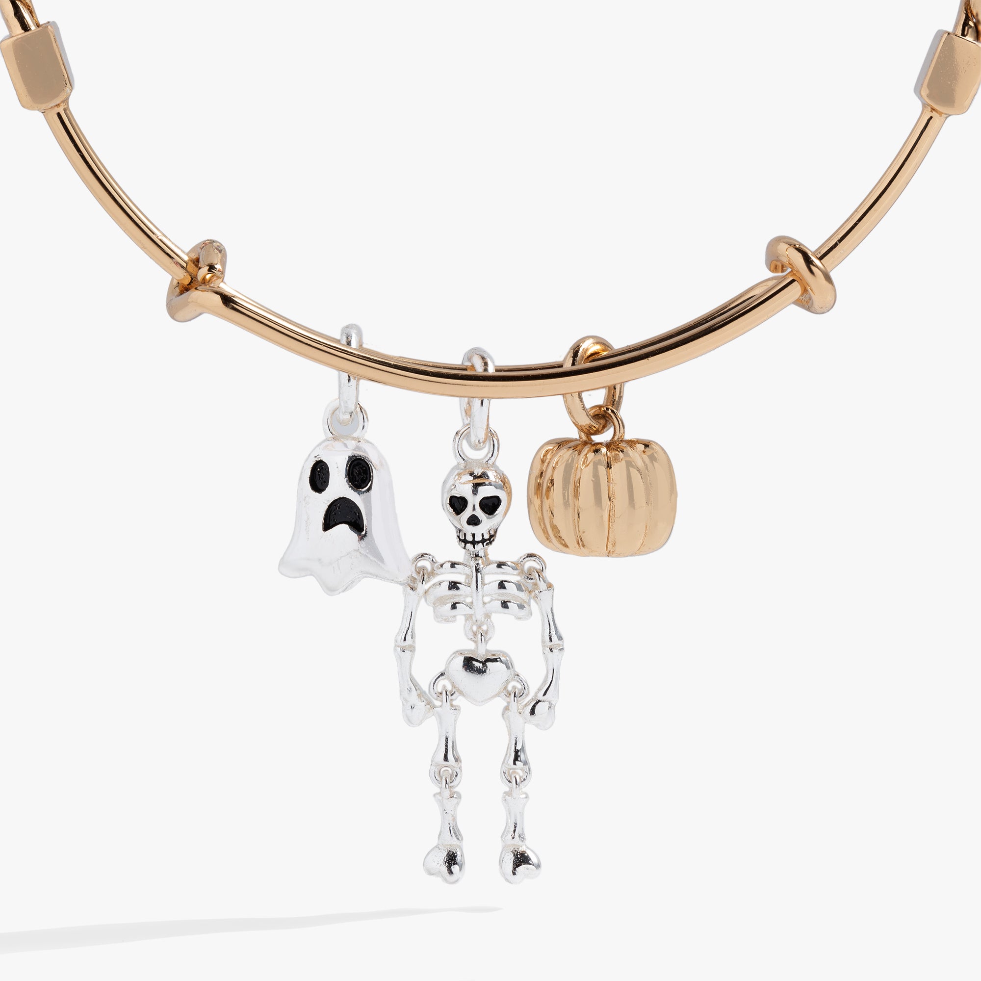 Halloween Ghost, Skeleton & Pumpkin Charm Bracelet Set - Spooky Jewelry for Costume Parties & Trick or Treating