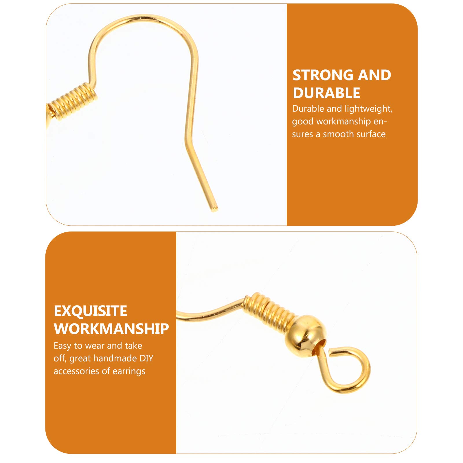 BESPORTBLE 200pcs Iron Ear Hook Earring Clasps - DIY Ear Wire Hooks for Jewelry Making, Earring Supplies, DIY Accessories - Perfect for Handmade Earrings, Crafting, and Jewelry Repair