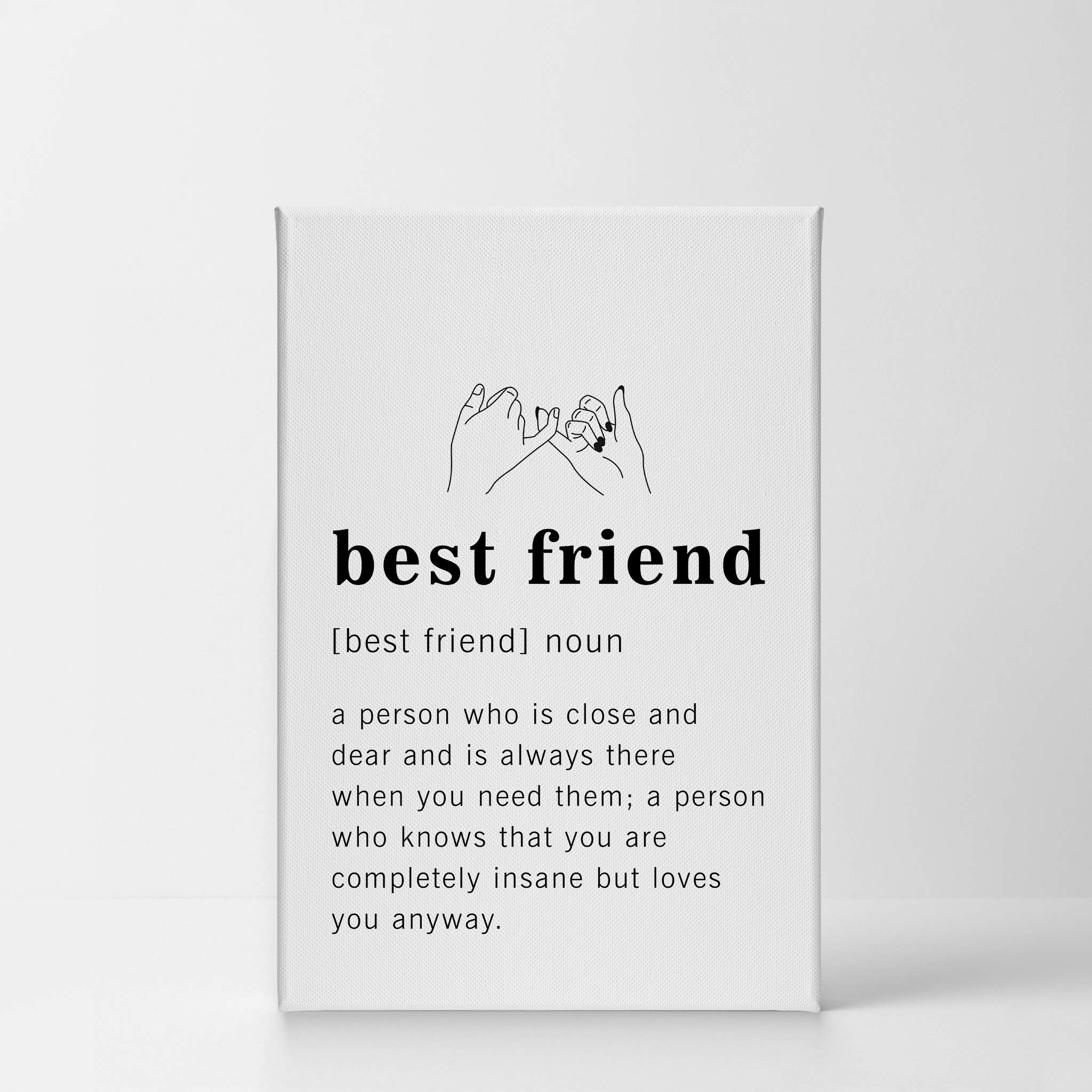 Funny Best Friend Definition Dictionary Quote Canvas Print - Inspirational Wall Art for Office, Living Room, Bedroom & Bathroom Decor - Ready to Hang 36x24 - Made in USA | Perfect Gift for Friends, Housewarming & Home Styling