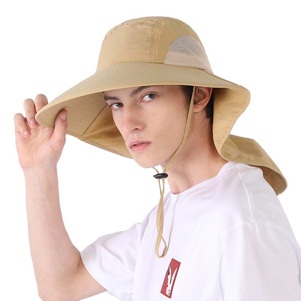 CLAPE UPF 50+ Sun Protection Hat for Men & Women - Wide Brim Fishing Hat with Neck Flap, Quick Dry & Breathable Safari Hiking Cap - Perfect for Outdoor Activities, Beach, Fishing, and Travel