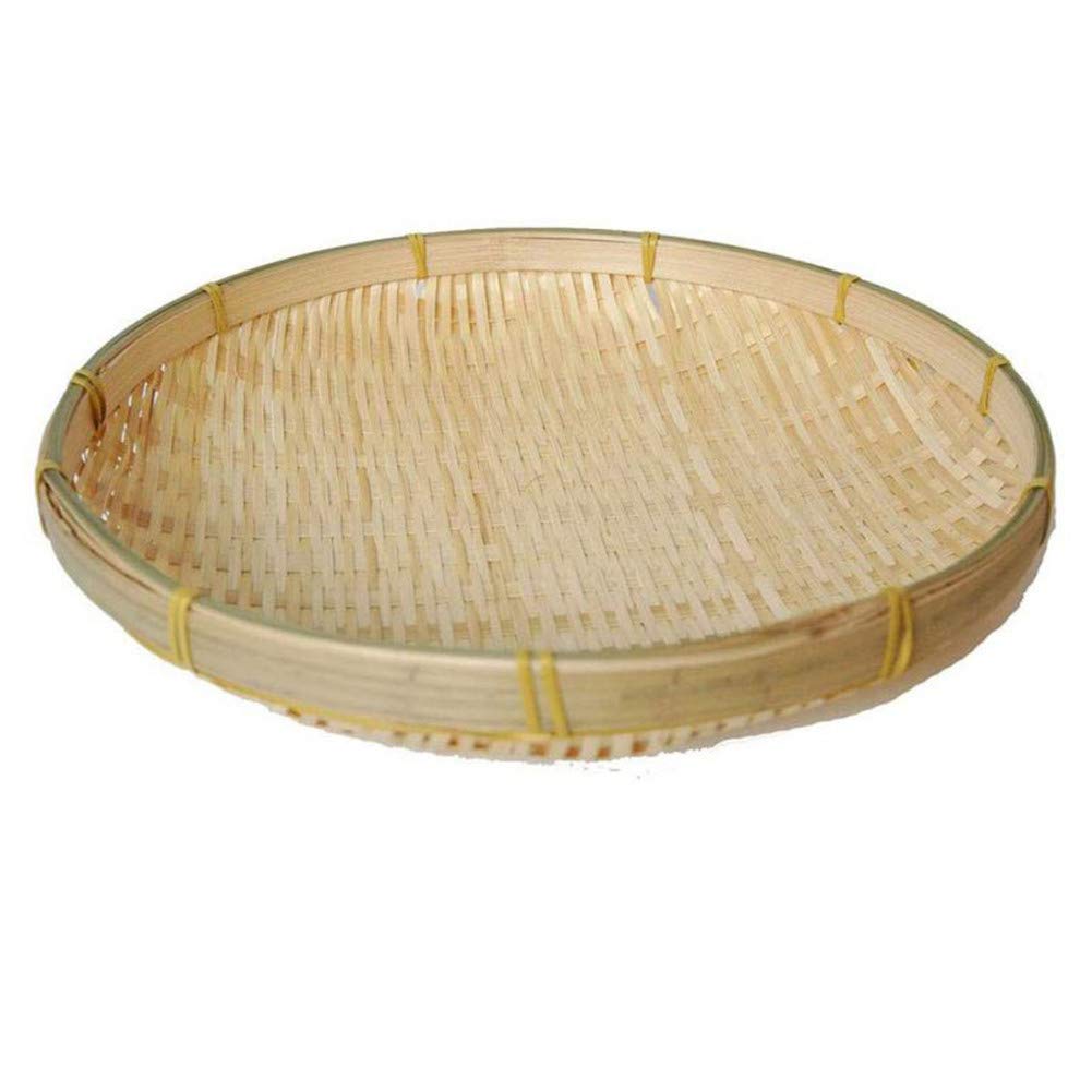 Handmade Rattan Round Fruit Basket - Bread Basket & Snack Storage Tray for Kitchen Organization | Perfect for Picnics, Dining Table Decor & Pantry Storage