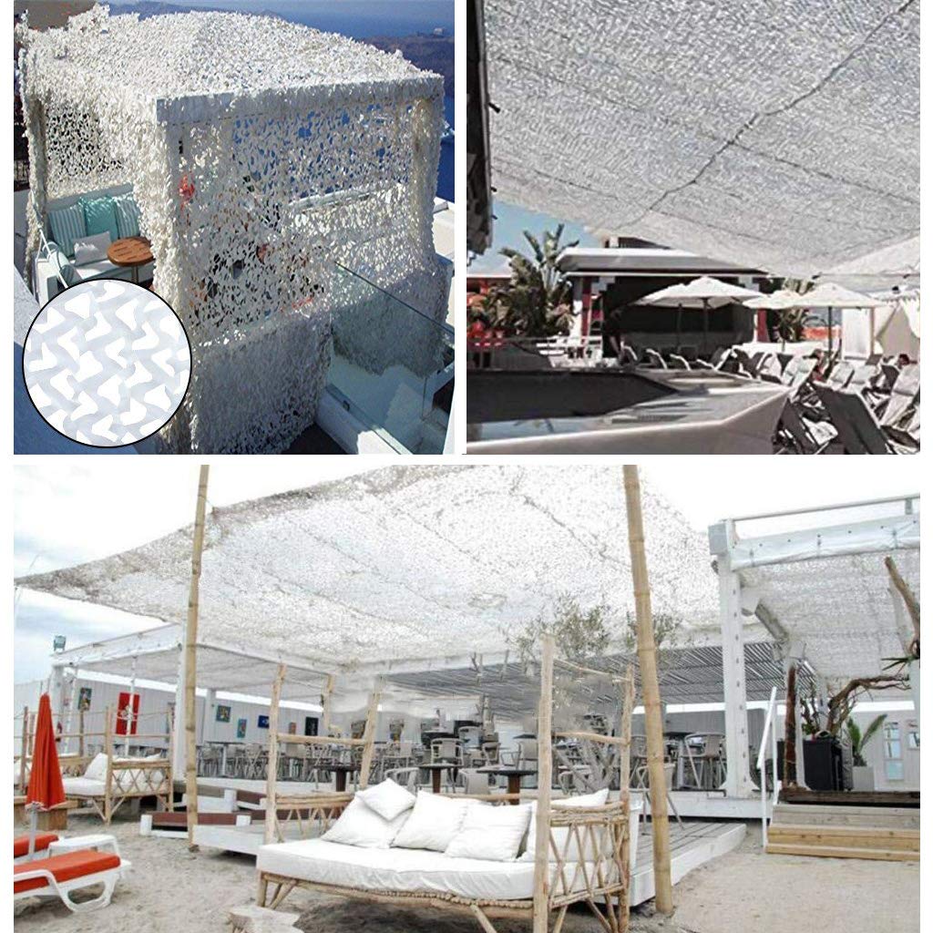 Military Camouflage Netting - Heavy Duty Oxford Polyester Reinforced UV Resistant Shade White Camo Net for Sun Protection | Perfect for Camping, Hunting, Shooting Ranges & Military Themed Party Decorations | Outdoor Use, Backyard Privacy & Tactical Concealment