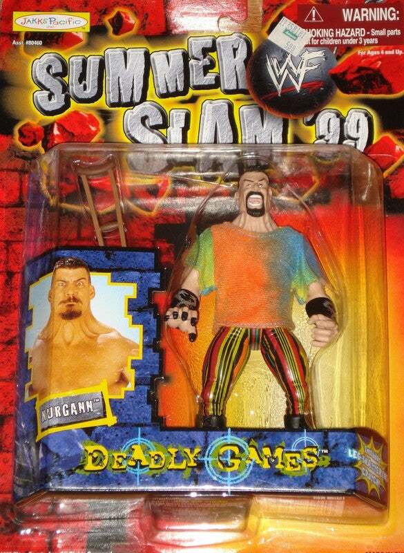 WWF Jakks Pacific SummerSlam '99 Deadly Games Kurgann Action Figure - Vintage Wrestling Collectible Toy for WWF Fans - Perfect for Display, Play, and Nostalgic Wrestling Memorabilia Collections