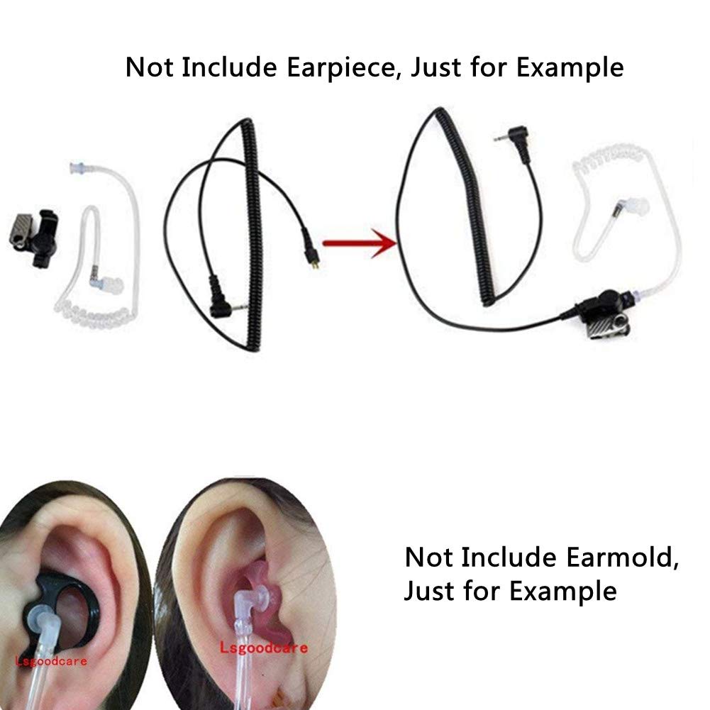 Lsgoodcare 10-Pack Replacement Covert Acoustic Air Coil Audio Tube with Earbuds - Compatible with Motorola, Kenwood, Icom, Yaesu Two-Way Radios - FBI Covert Surveillance Earpiece Headset for Law Enforcement & Security Professionals