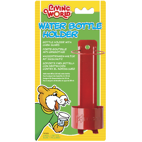 Living World Metal Water Bottle Holder for Small Animals - Durable Cage Accessory for Hamsters, Rabbits, Guinea Pigs - Perfect for Pet Cages, Habitats, and Travel Carriers