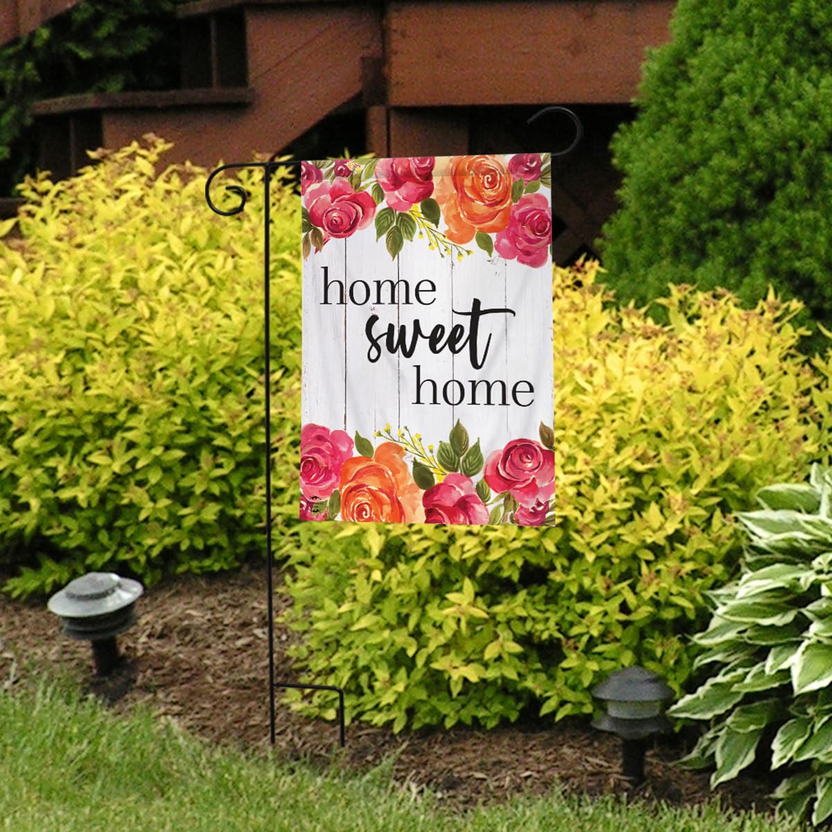 Briarwood Lane Farmhouse Home Sweet Home Floral Garden Flag - Outdoor Decorative Welcome Sign for Porch, Yard & Seasonal Decor