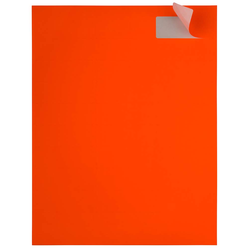 Neon Red/Orange Address Labels 1x2 5/8 - 120 Pack for Shipping & Mailing