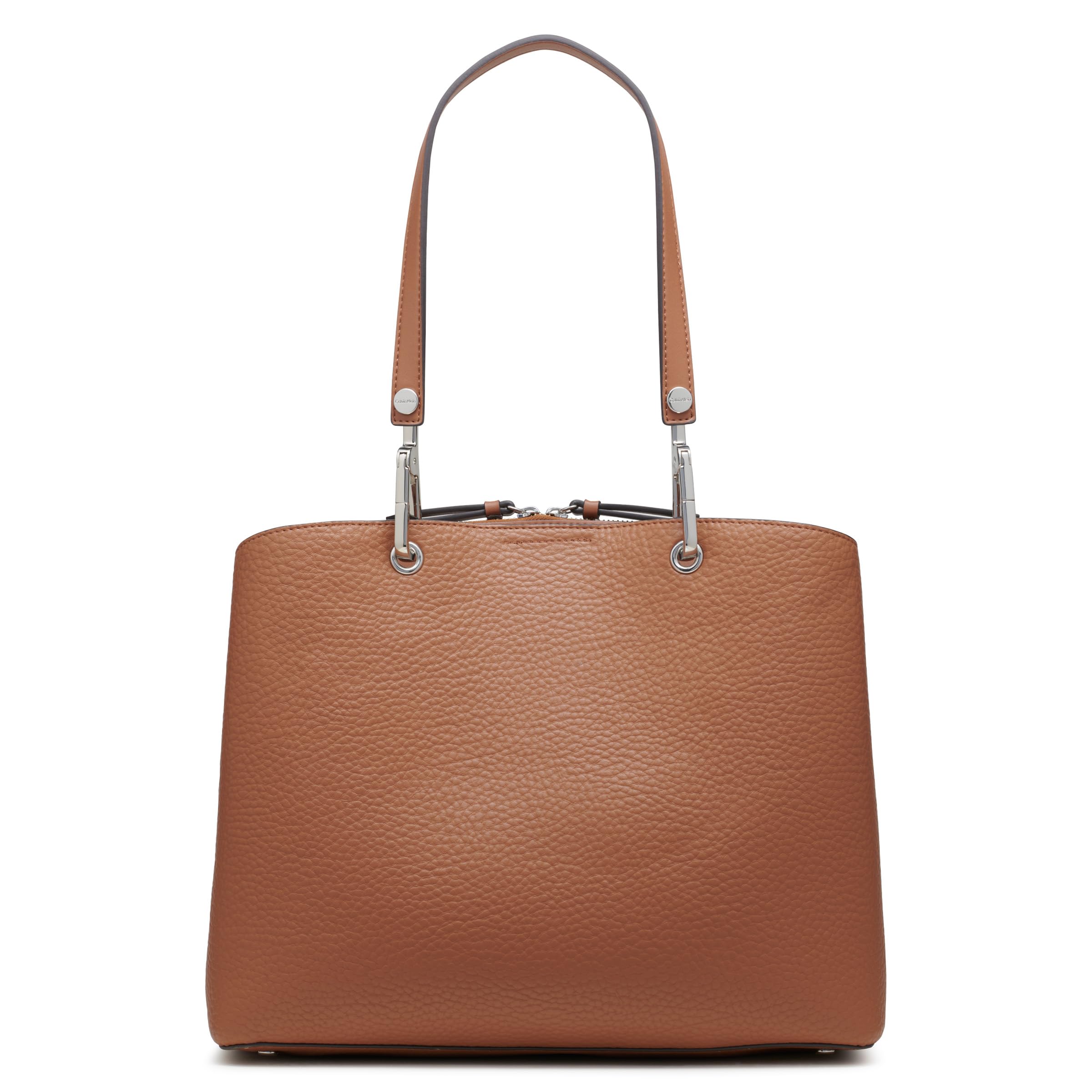 Calvin Klein Garnet Triple Compartment Tote Bag for Women - Stylish Leather Work Tote, Spacious Office Bag with Multiple Pockets - Perfect for Business, Travel & Daily Commute