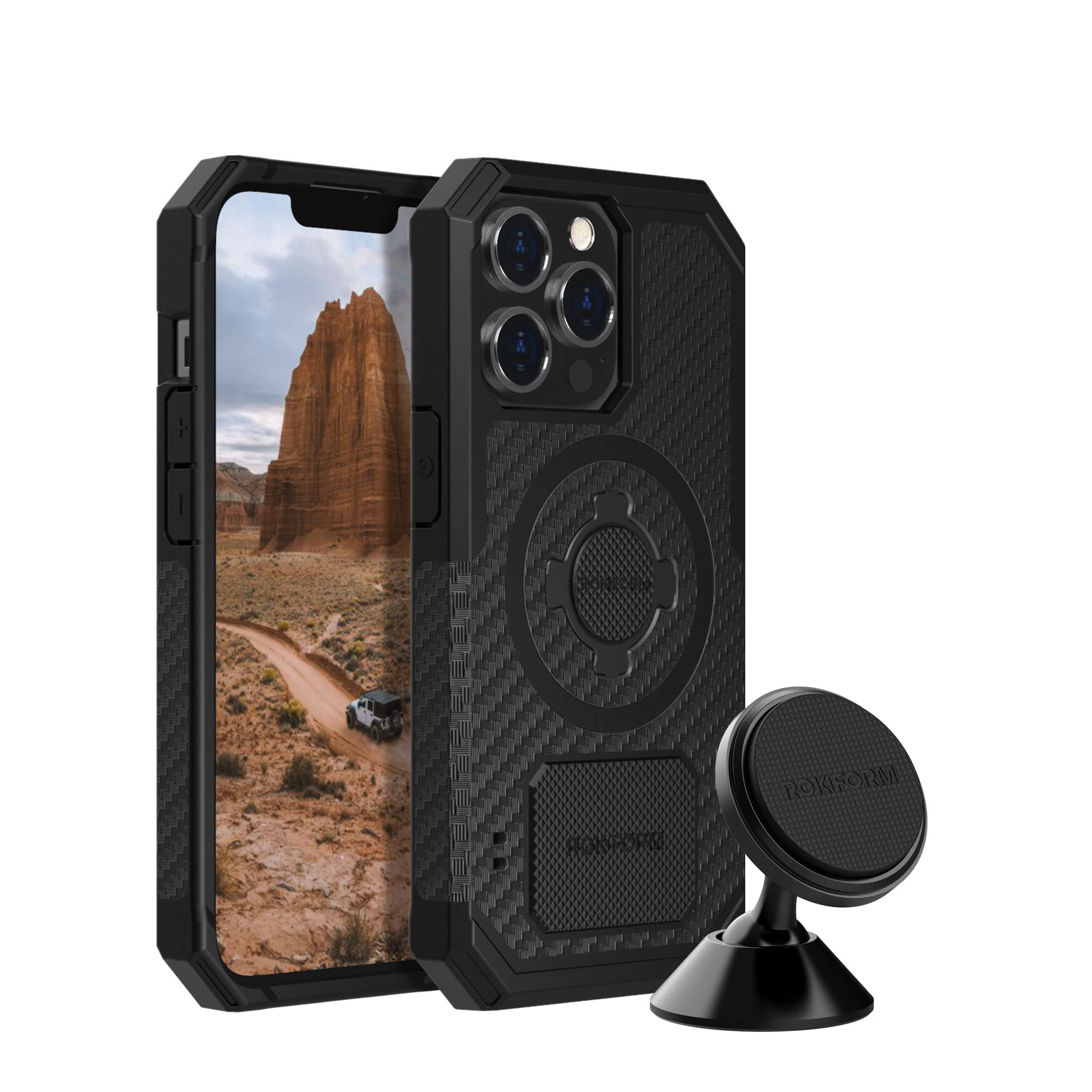 Rokform Rugged iPhone 13 Pro Case with 360° Swivel Car Phone Mount - Heavy Duty Protection for Truck, Van & Off-Road Vehicles | Perfect for Commuting, Delivery Drivers & Outdoor Adventures
