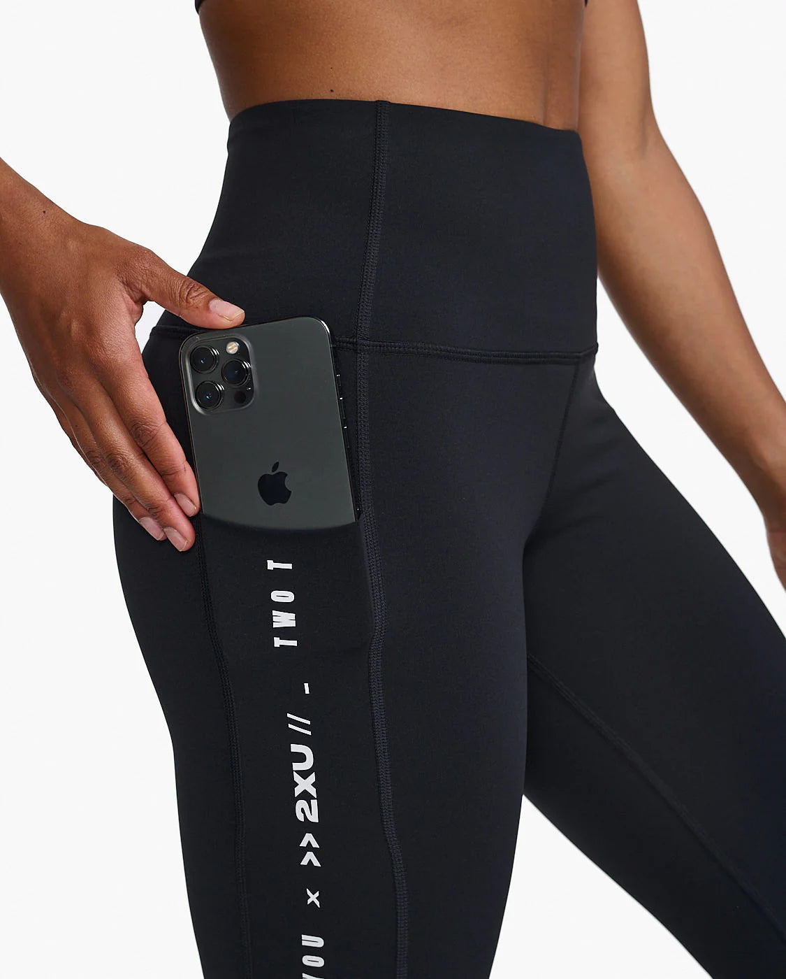 High Rise Compression Tights for Women - Form Line Up Black & White | Workout, Yoga, Running & Gym Performance Leggings