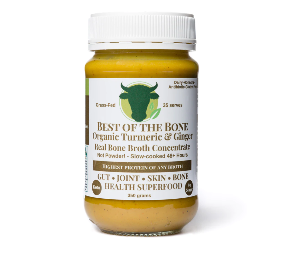 Best of the Bone Organic Turmeric & Ginger Bone Broth Concentrate - Keto & Paleo Friendly, Gut Health Support, Perfect for Soups, Stews & Wellness Shots