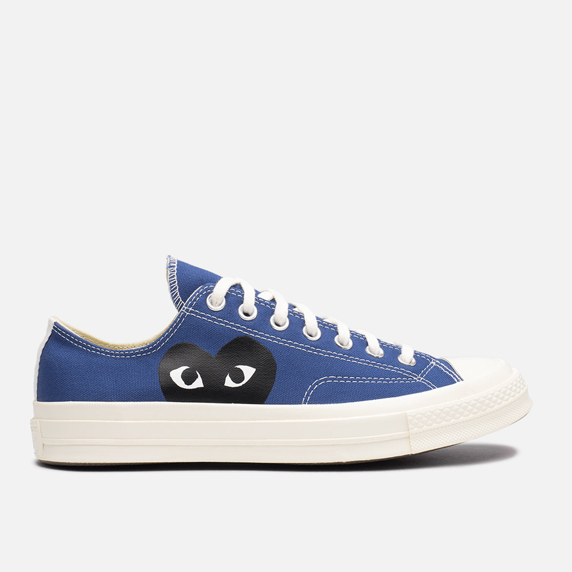 CDG PLAY x Converse Chuck 70 OX Sneakers - Black Heart Blue Quartz Colorway | Casual Streetwear Shoes for Men & Women | Perfect for Everyday Wear & Urban Fashion