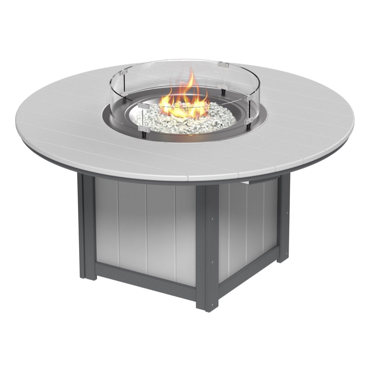 LuxCraft Lumin 60-Inch Round Fire Table - Outdoor Propane Fire Pit for Patio, Backyard, and Poolside Gatherings