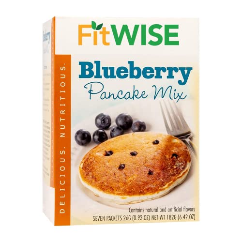 FITWISE High Protein Pancake Mix - 15g Protein, Low Carb, Keto Friendly, Low Calorie & Sugar - Healthy Breakfast for Weight Loss - Blueberry Flavor (7 Servings) | Perfect for Keto Diet, Post-Workout Recovery & Busy Mornings