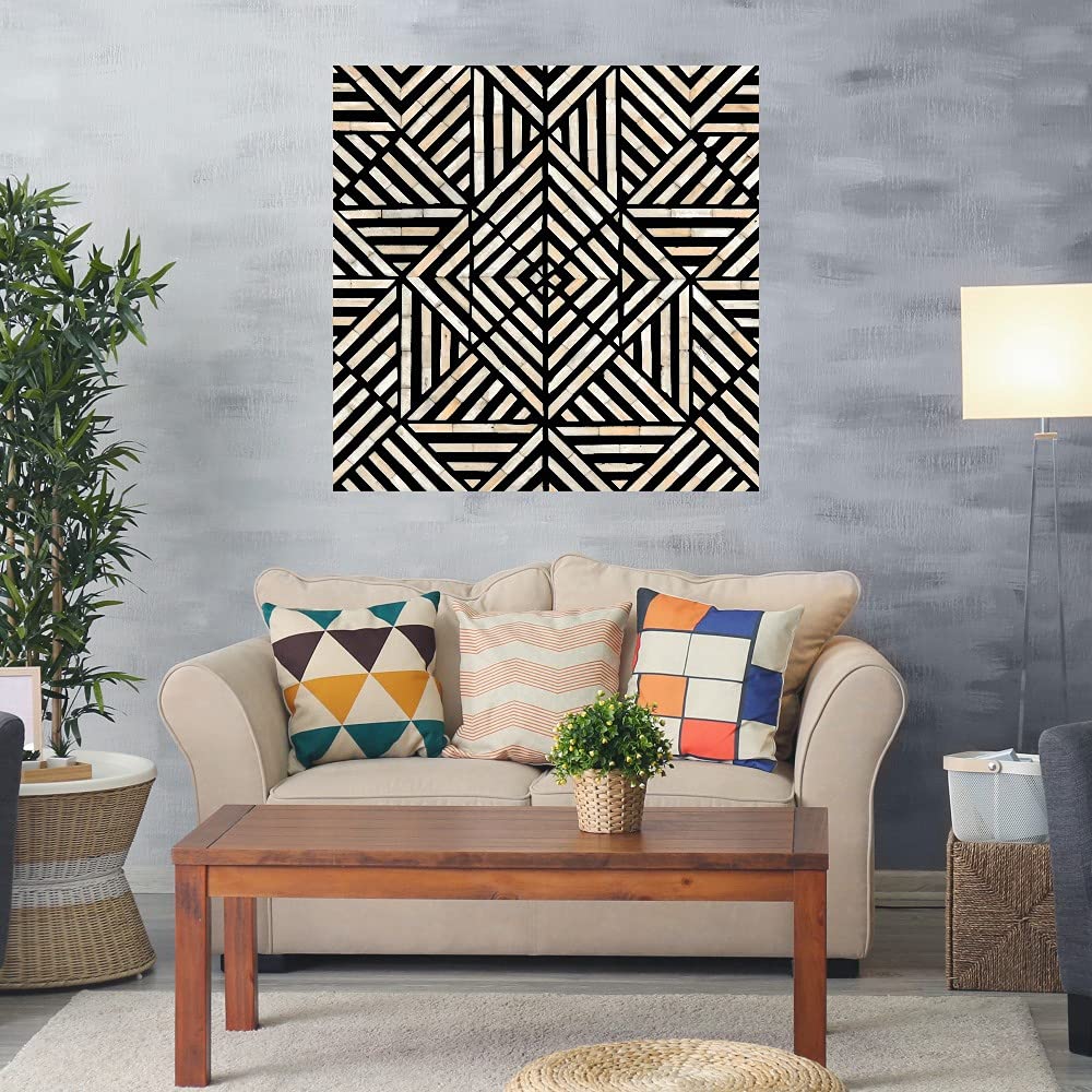 Hand-Painted Malacca Sebang Fine Art Canvas Wall Decor by Artist Mark Chandon - 37x37 Inch Modern Abstract Painting for Living Room, Bedroom, Office - Ready to Hang Home Décor Perfect for Contemporary Spaces & Gift Giving
