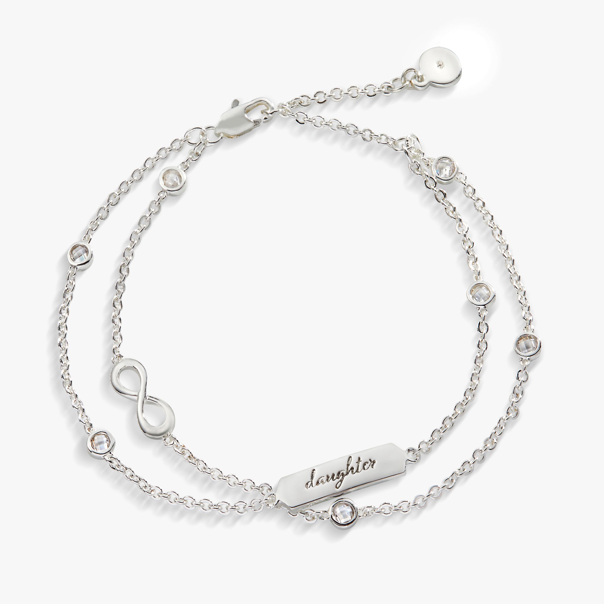 Adjustable 'Daughter' Infinity Chain Bracelet - Perfect Gift for Women, Girls, Mother's Day & Special Occasions