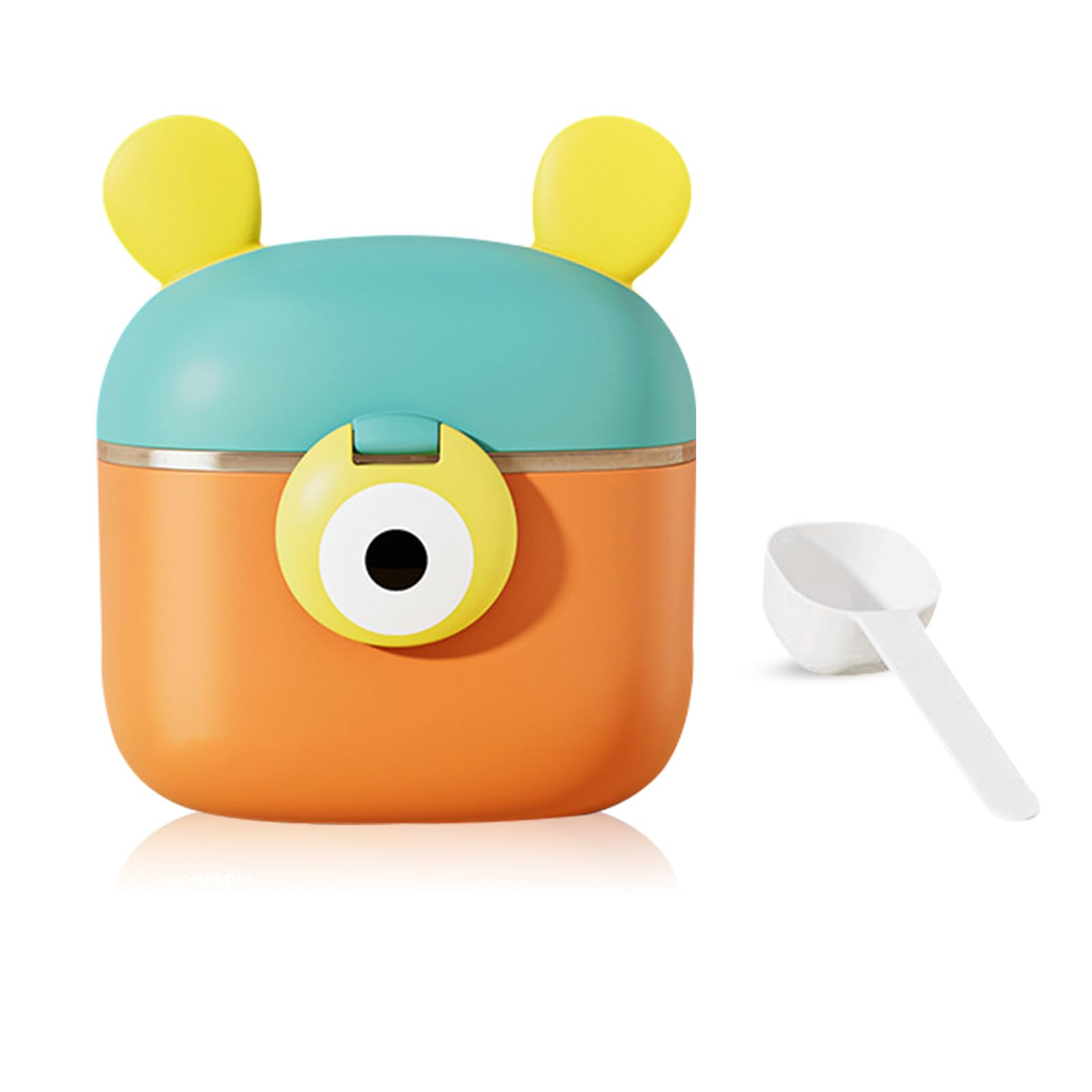 Portable Baby Milk Powder Storage Container with Scraper & Spoon - 400ml Orange Powder Dispenser for Infant Formula, Snacks & Fruits - Perfect for Travel, Daycare & On-the-Go Feeding
