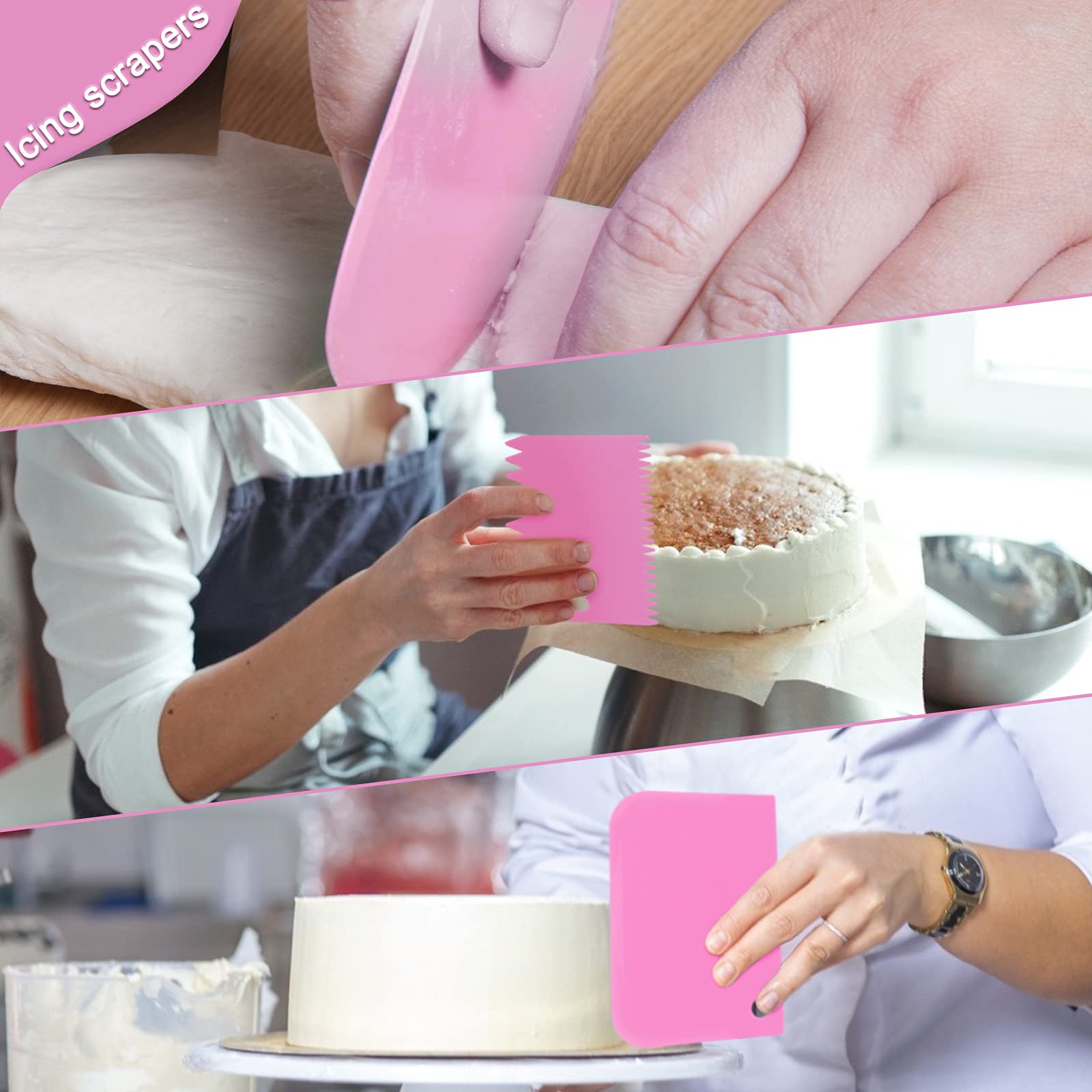 NANAKKI 35PCS Professional Cake Decorating Kit - 24 Icing Tips & Silicone Piping Bags with Storage Box (Pink) | Perfect for Birthday Cakes, Cupcakes, Cookies & Pastry Decorating