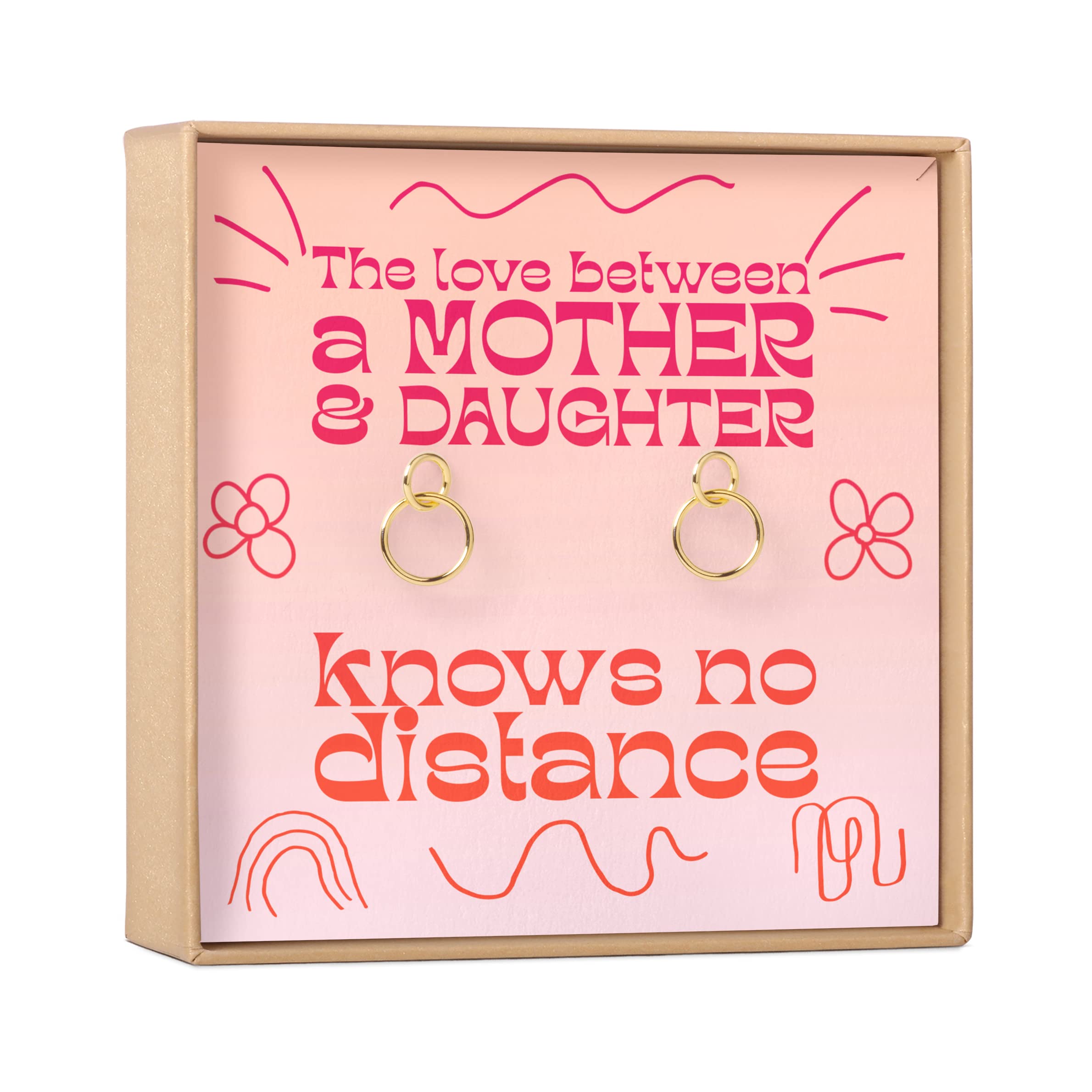 Mother & Daughter Matching Heart Earrings - Elegant Jewelry Gift Set with Greeting Card for Birthday, Christmas, Valentine's Day | Perfect for Special Occasions & Family Bonding Moments