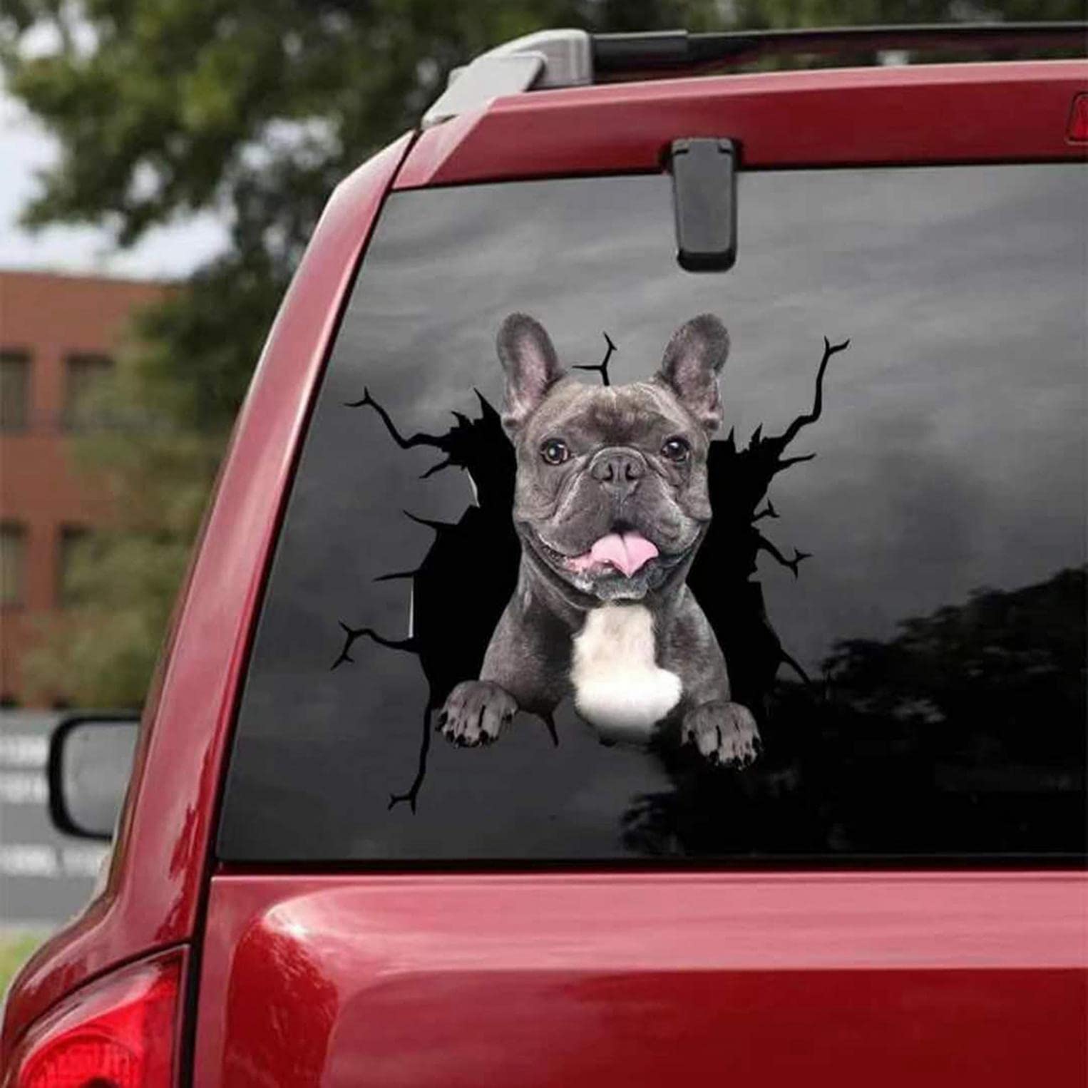 Realistic 3D Husky Dog Window Clings - Funny Pet Car Crack Decals (1PC) - Static Stickers for Wall, Car Window & Glass Decoration - Perfect for Home, Office & Auto Decor