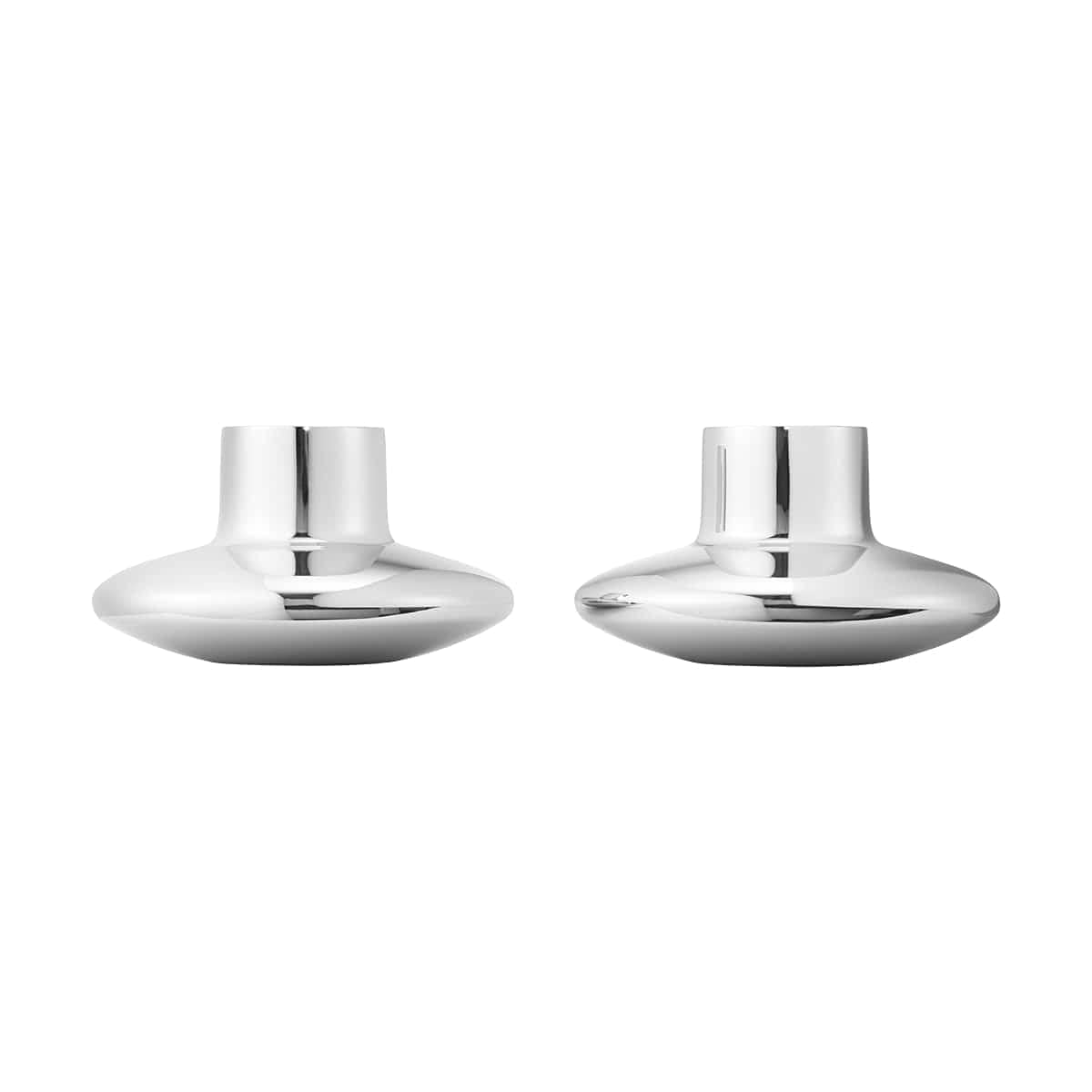 Georg Jensen Henning Koppel Modern Candle Holders - Set of 2 Stainless Steel Home Decor for Dining Table, Living Room & Wedding Centerpieces