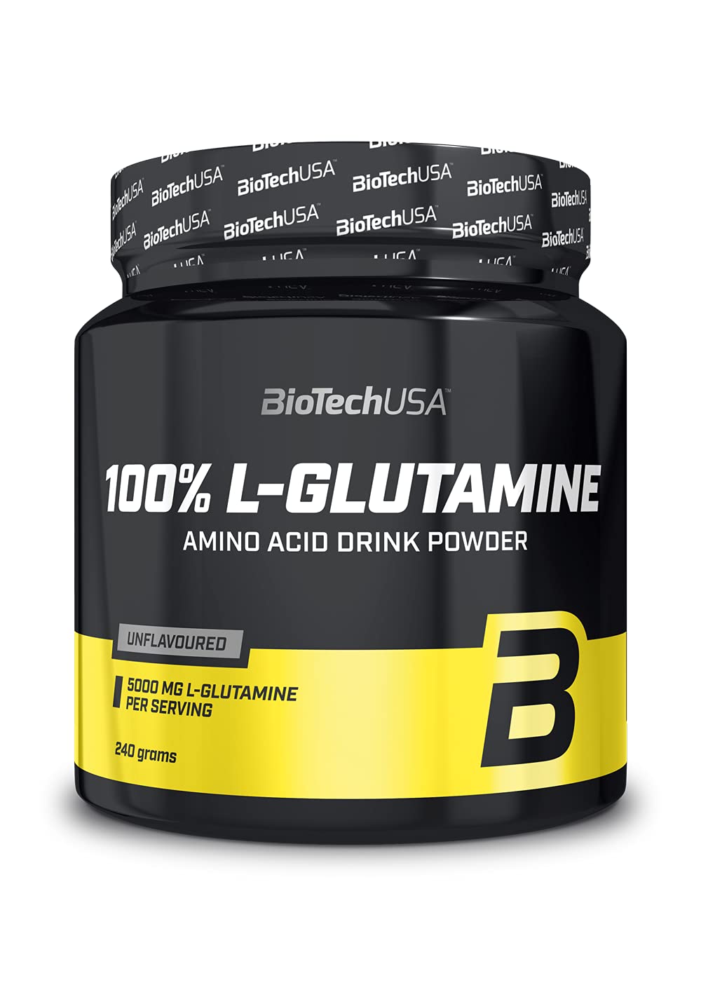 BioTechUSA 100% Pure L-Glutamine Powder - 240g Unflavored Muscle Recovery Supplement for Athletes & Fitness Enthusiasts - Post-Workout, Immune Support & Gut Health