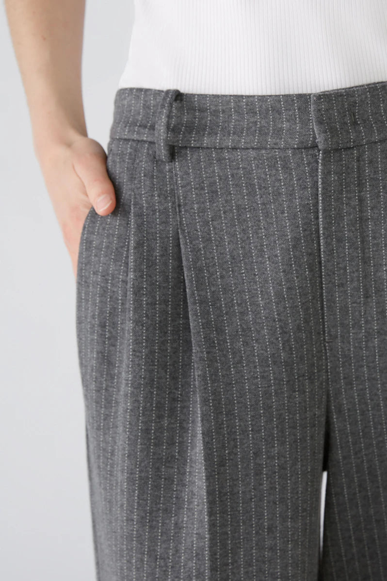 88775 Grey Pin Stripes Trouser - Classic Men's Business Casual Pants for Office Work & Formal Occasions