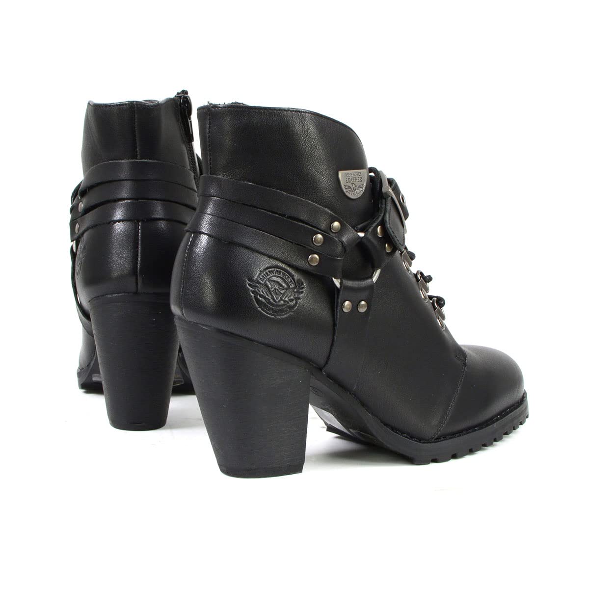 Milwaukee Leather Women's Premium Leather Motorcycle Boots - Classic Biker Style for Casual Riding & Fashion | Durable & Comfortable for Daily Wear & Motorcycle Adventures