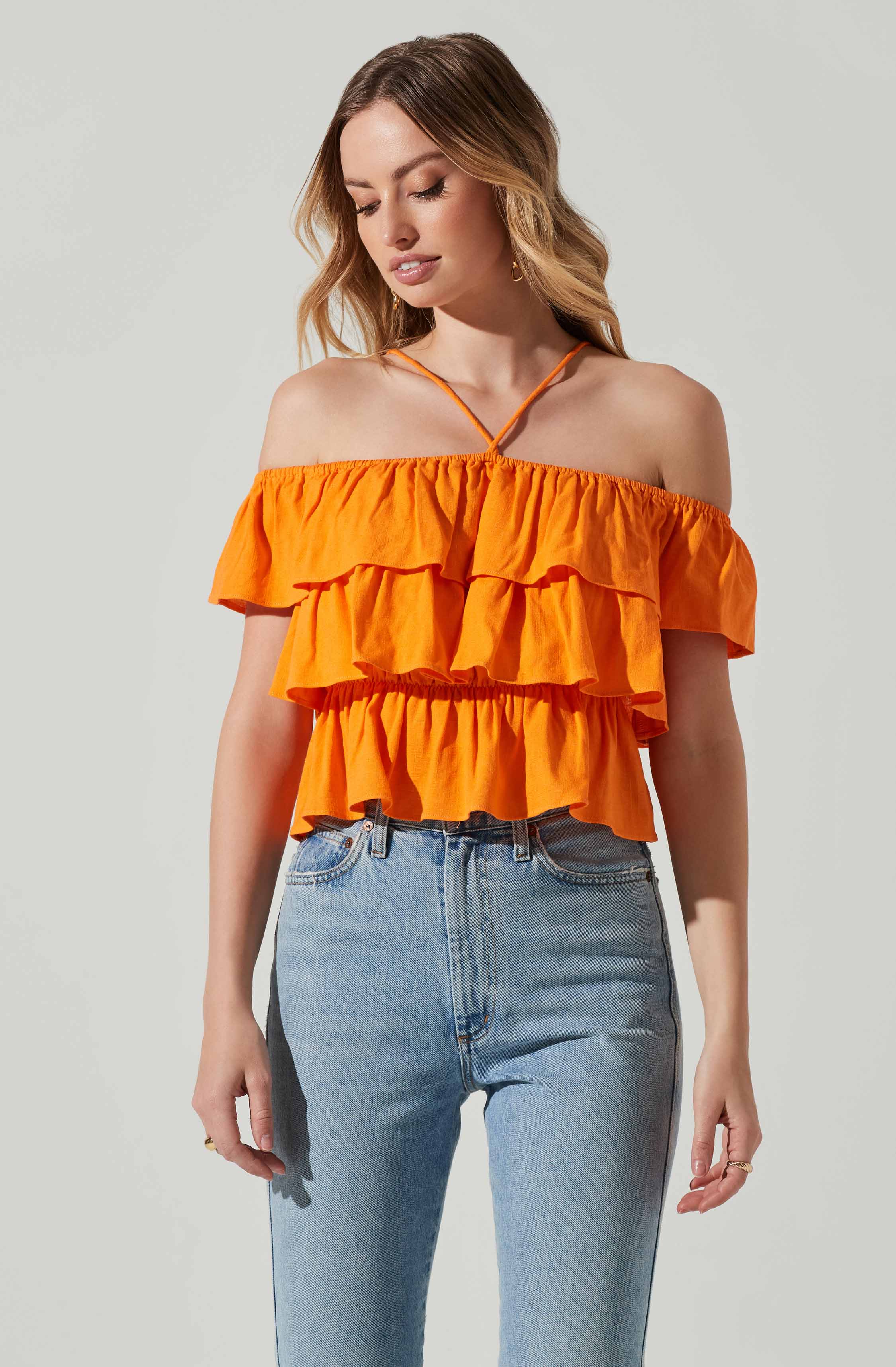 Women's Halter Tiered Ruffle Blouse - Flowy Summer Top for Beach, Party & Date Night | Boho Chic Fashion