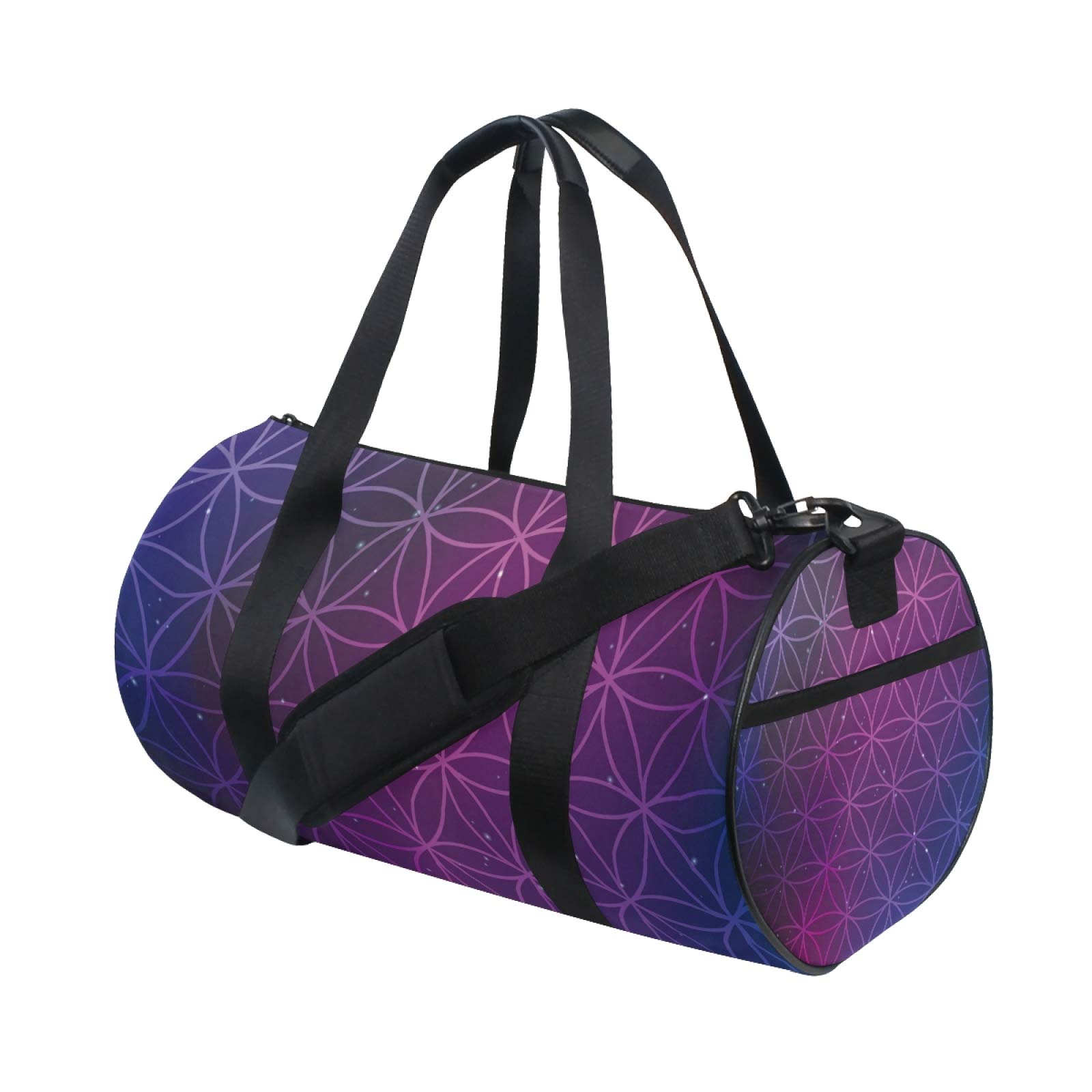 Flower of Life Cosmic Gym Bag - Durable Canvas Sports & Travel Duffle Bag for Men & Women - Perfect for Gym, Yoga, Travel & Weekend Getaways