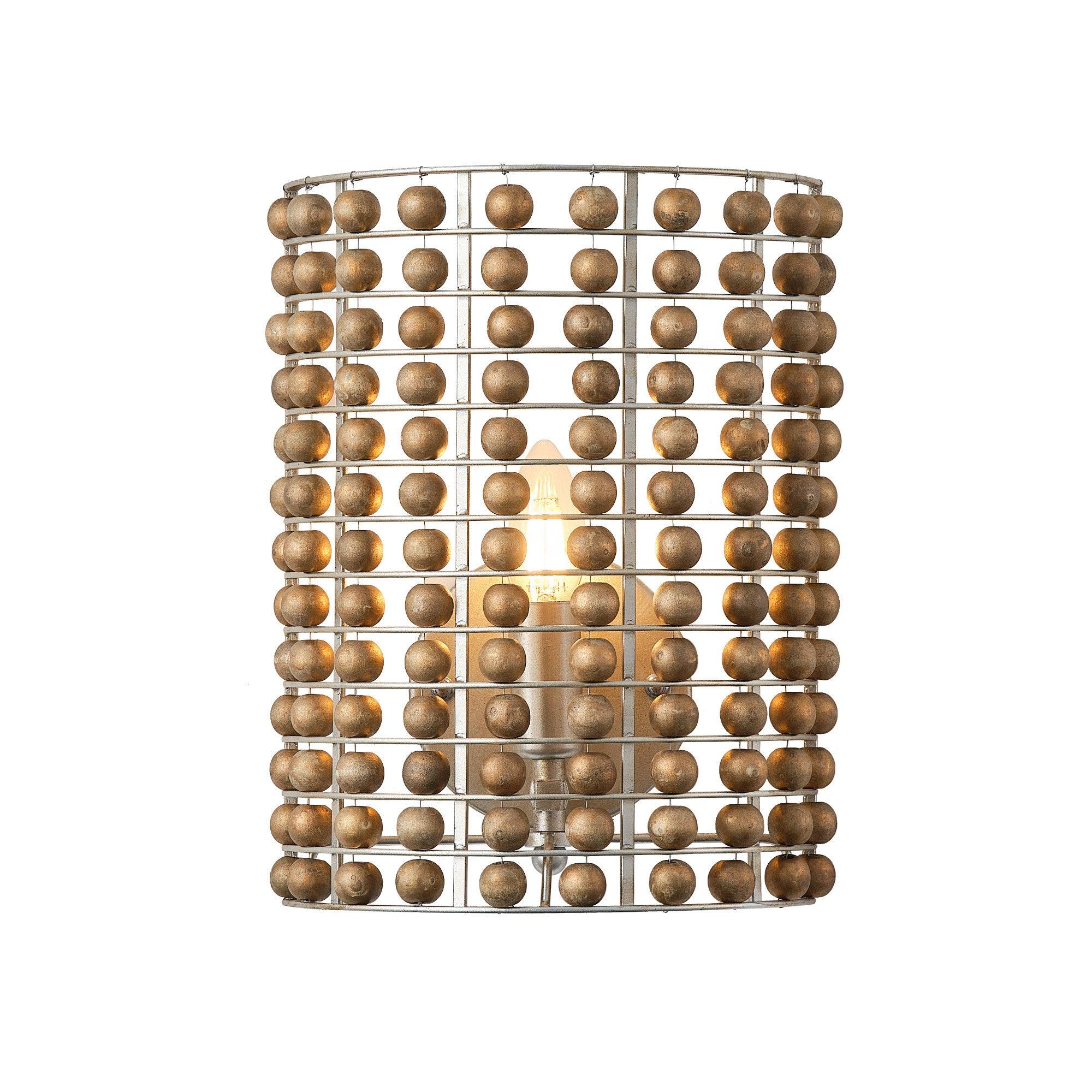 Modern Wooden Beads Wall Sconce Light Fixture - Handcrafted Boho Home Decor for Bedroom, Living Room & Hallway Lighting