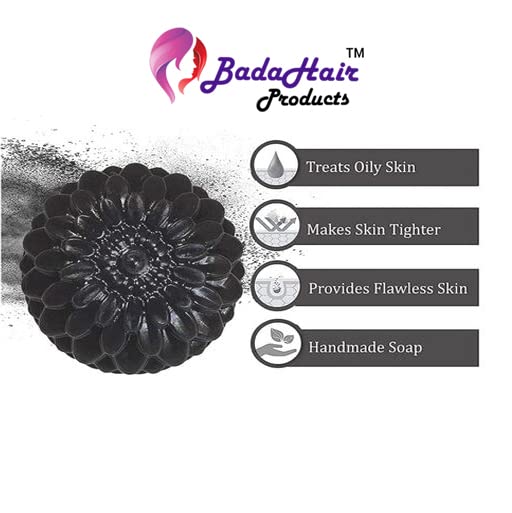 BADAHAIR® Activated Charcoal Soap for Acne, Blackheads & Wrinkle Reduction - Skin Brightening & Clarifying Facial Cleanser (5-Pack) | Perfect for Daily Skincare Routine & Sensitive Skin Care