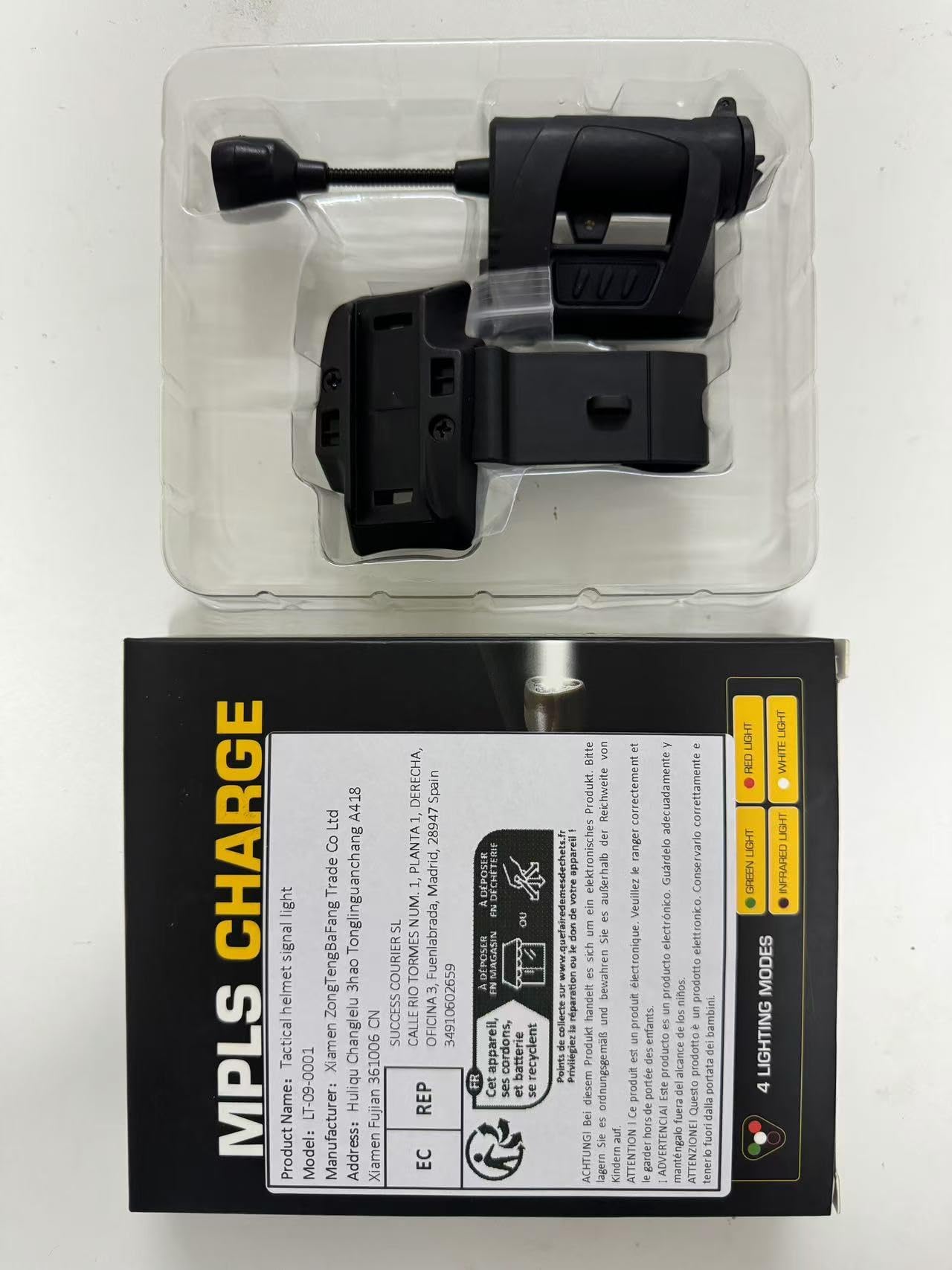 Tactical Helmet LED Signal Light - Survival Helmet Lamp Adapter for Ops Core & ARC Rail - Perfect for Military, Airsoft, Hunting & Night Operations