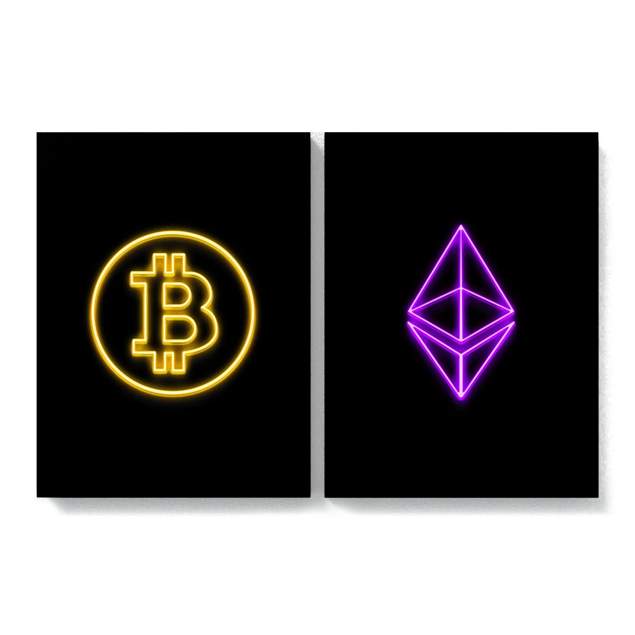 Crypto Canvas Wall Art - Bitcoin & Blockchain Inspired Home Decor for Living Room, Office & Gifts | Modern Digital Currency Themed Painting