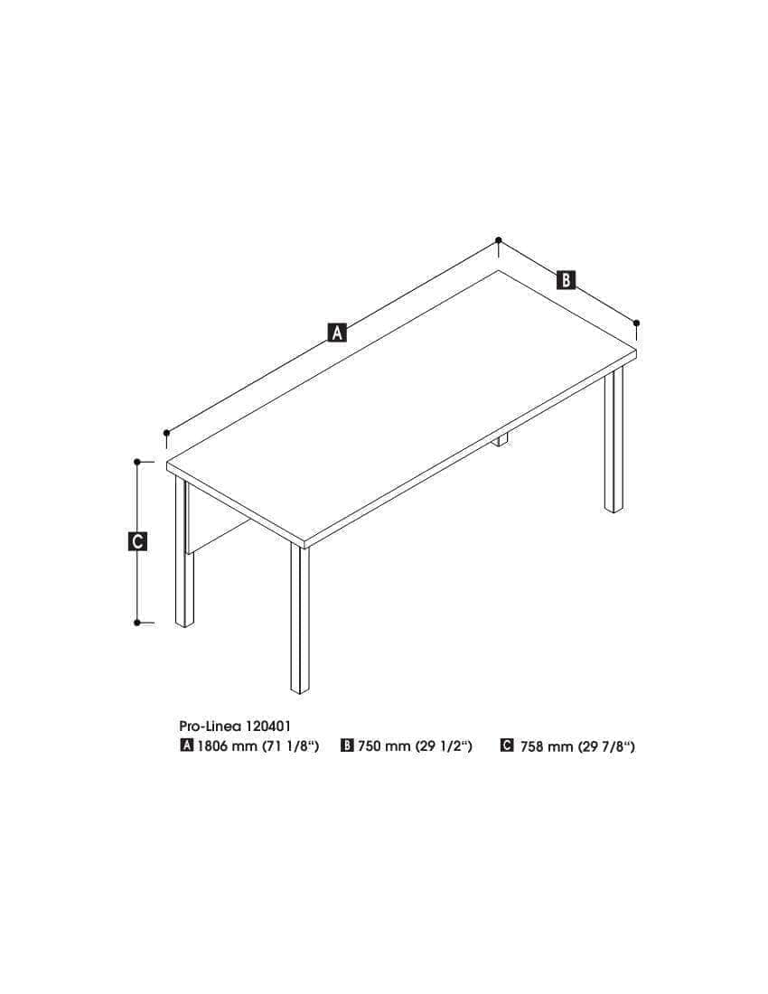 Modern Square Metal Leg Table Desk - Pro Linea Home Office Furniture in 2 Colors | Study Desk, Workstation for Small Spaces & Dorm Rooms
