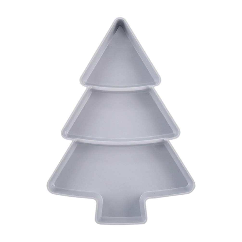 DOITOOL Christmas Tree Shaped Serving Tray - 12 Section Holiday Appetizer Platter for Chips, Dips, Fruits & Desserts | Grey Xmas Party Supplies for Holiday Gatherings, Family Reunions & Office Celebrations