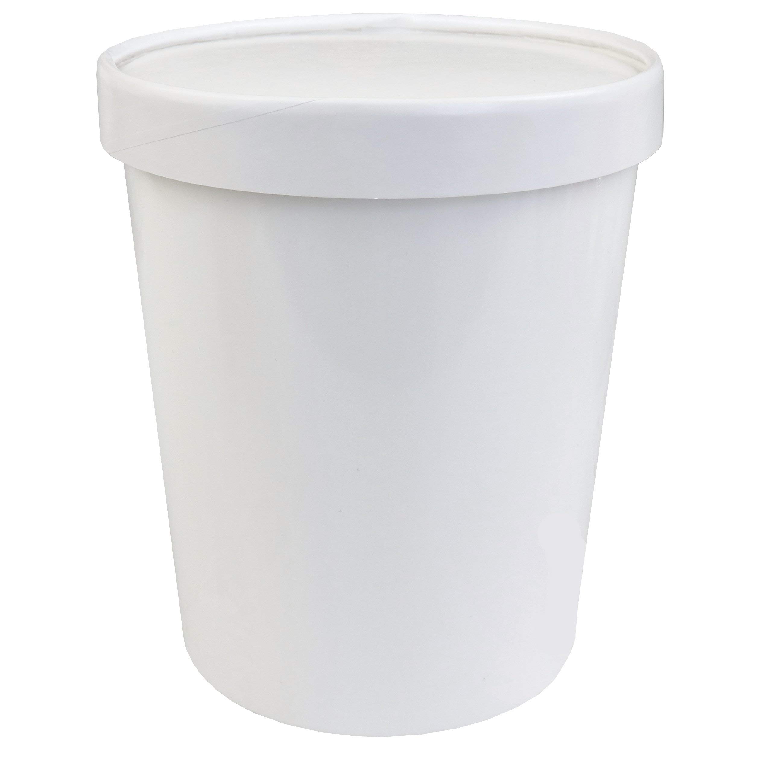 Eco-Friendly 32 oz Paper Takeout Containers with Lids - 250 Pack for Frozen Desserts, Ice Cream & Food Storage | Perfect for Restaurants, Catering & Party Supplies